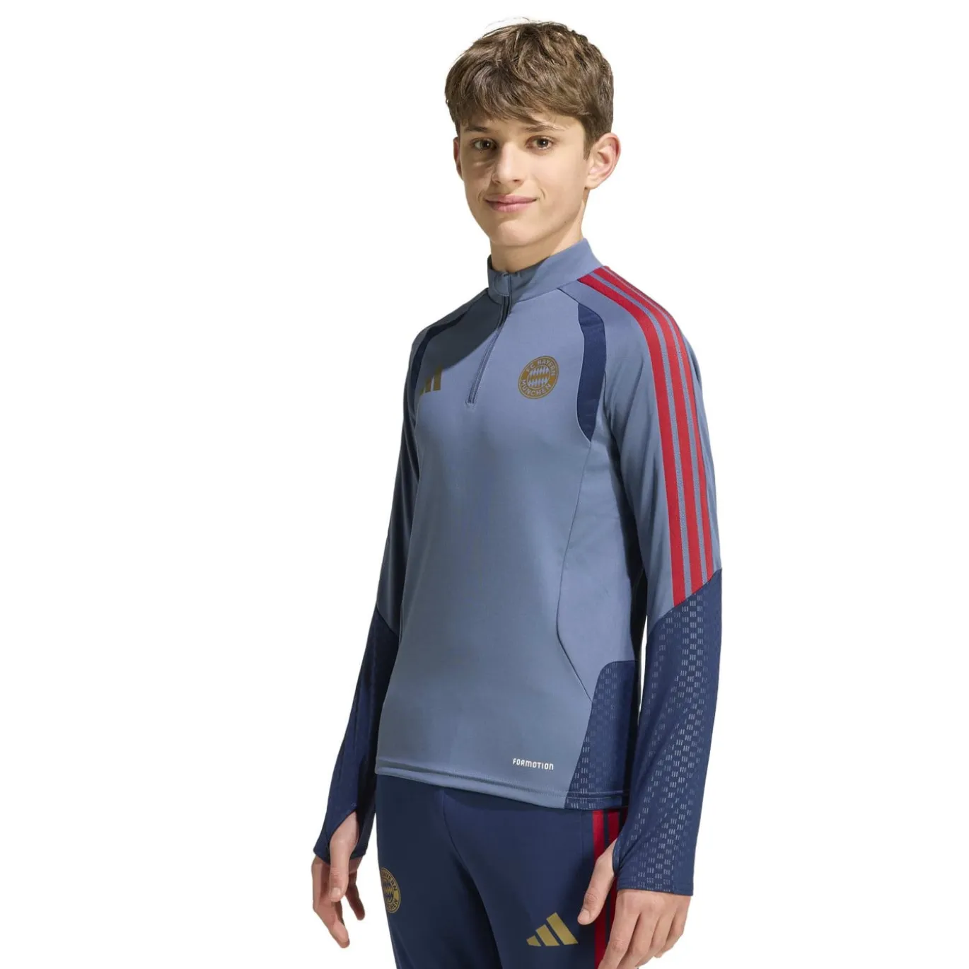 adidas Bayern München Trainingstrui 1/4-Zip 2026-2027 Kids Donkerblauw Rood Goud