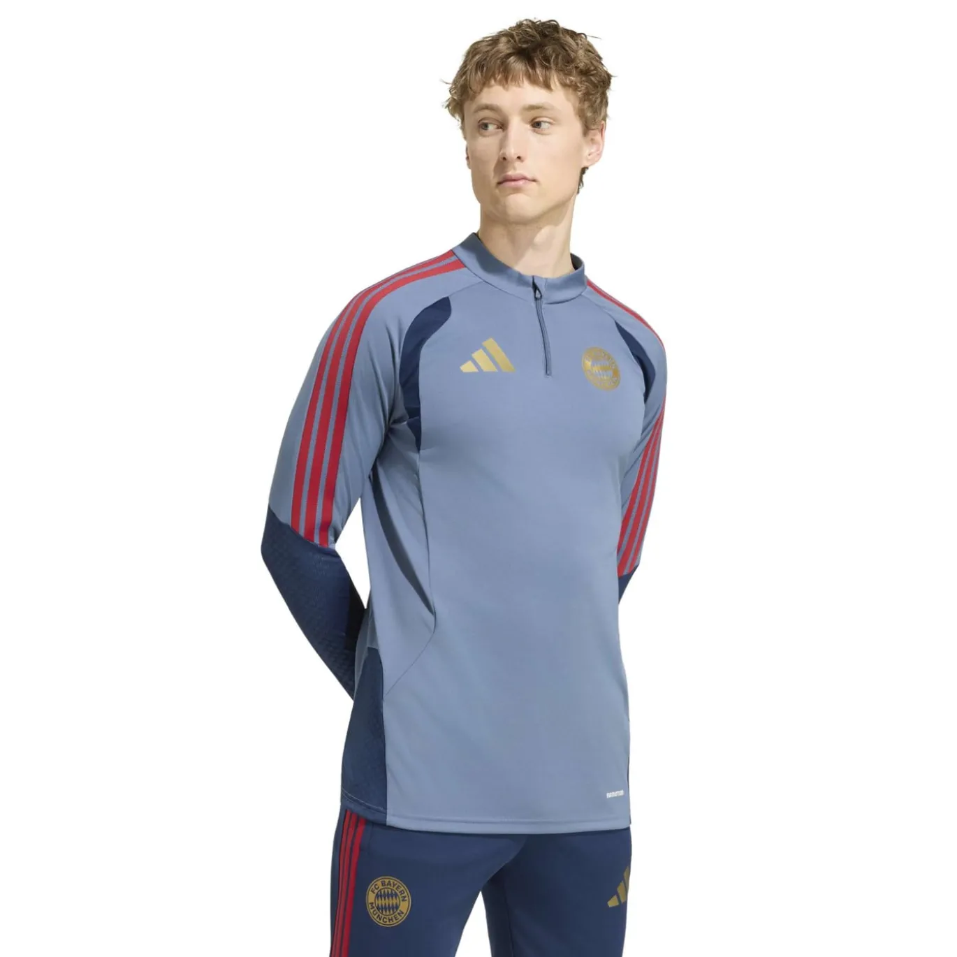 adidas Bayern München Trainingspak 1/4-Zip 2026-2027 Donkerblauw Rood Goud