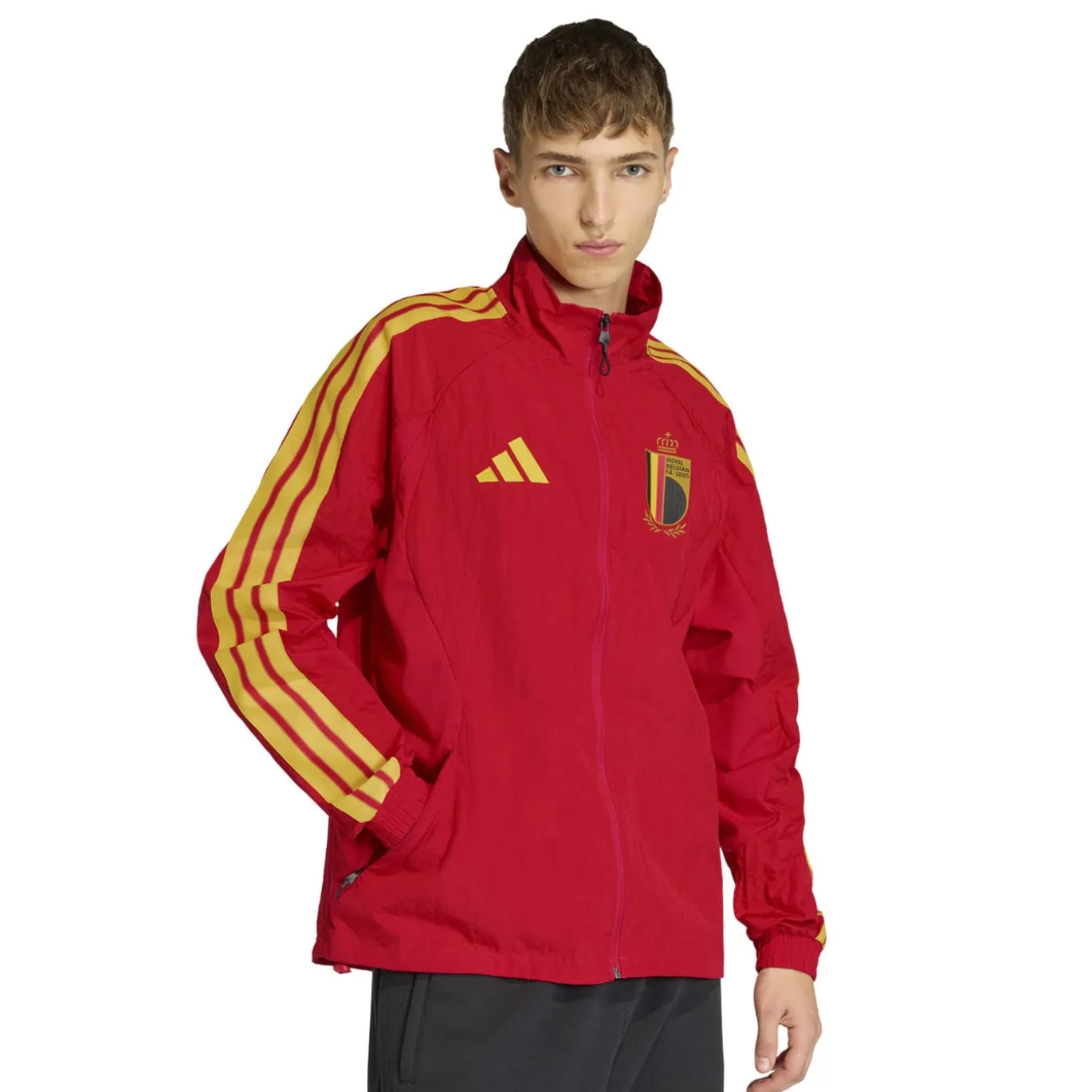 adidas België Anthem Trainingsjack 2026-2028 Rood Geel Zwart
