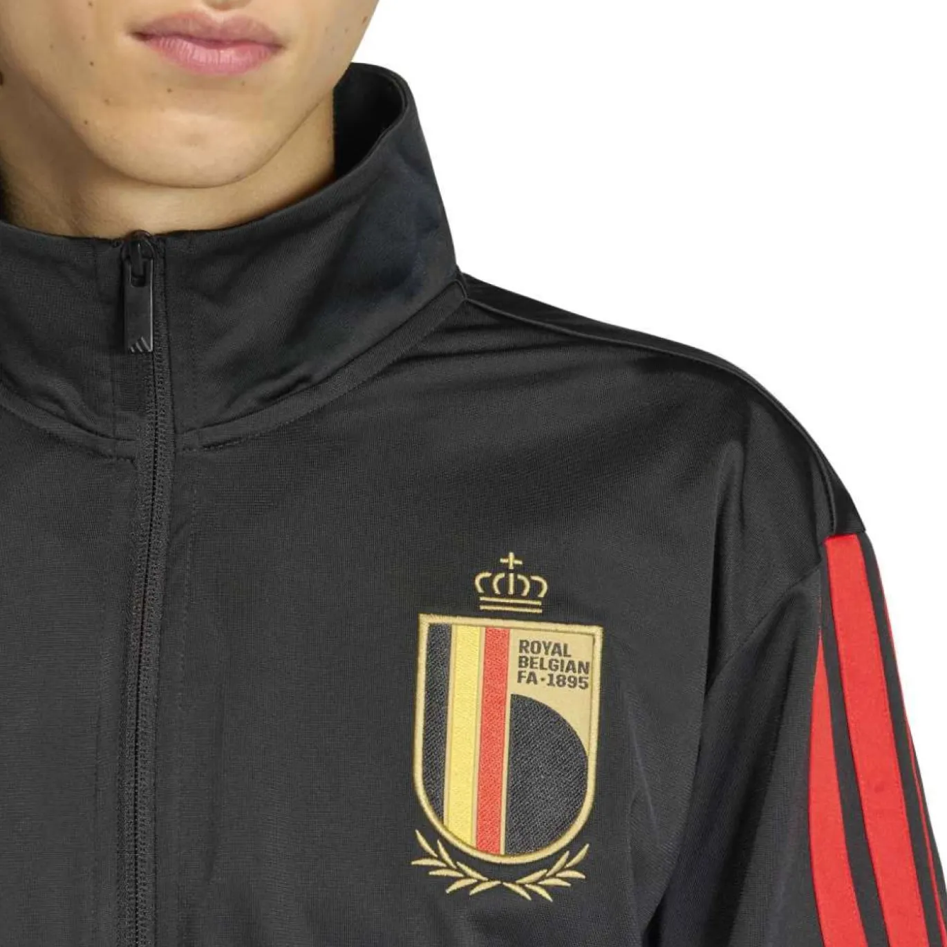 adidas België DNA Trainingsjack 2026-2028 Zwart Rood