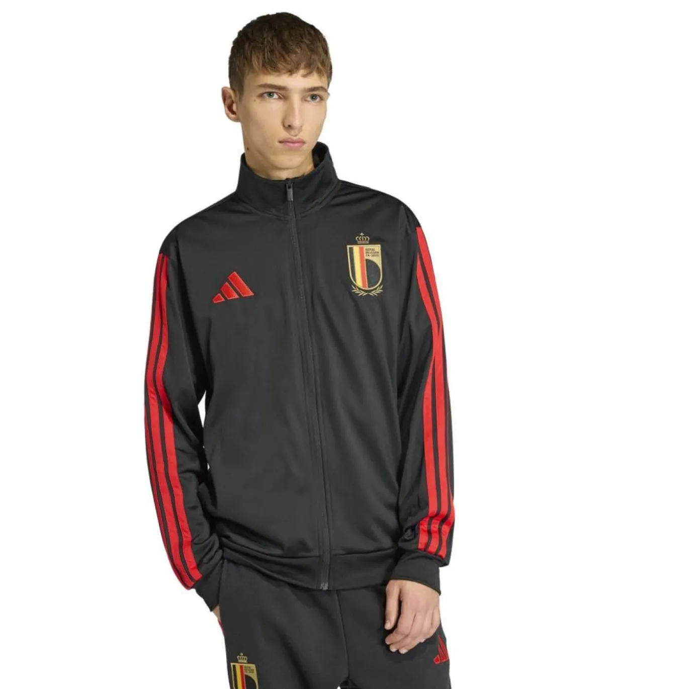 adidas België DNA Trainingsjack 2026-2028 Zwart Rood