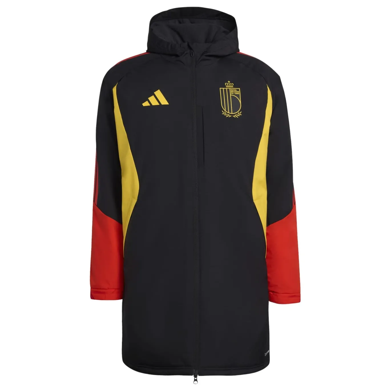 adidas België Lange Winterjas 2026-2028 Zwart Geel Rood