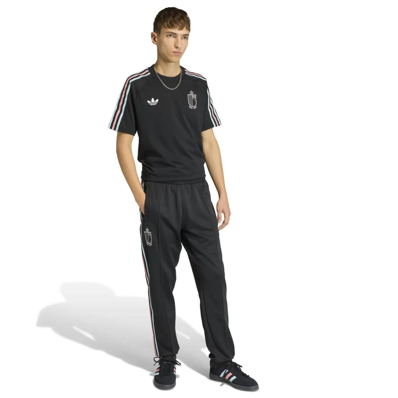 adidas België Originals Trainingsbroek Zwart Lichtblauw Roze