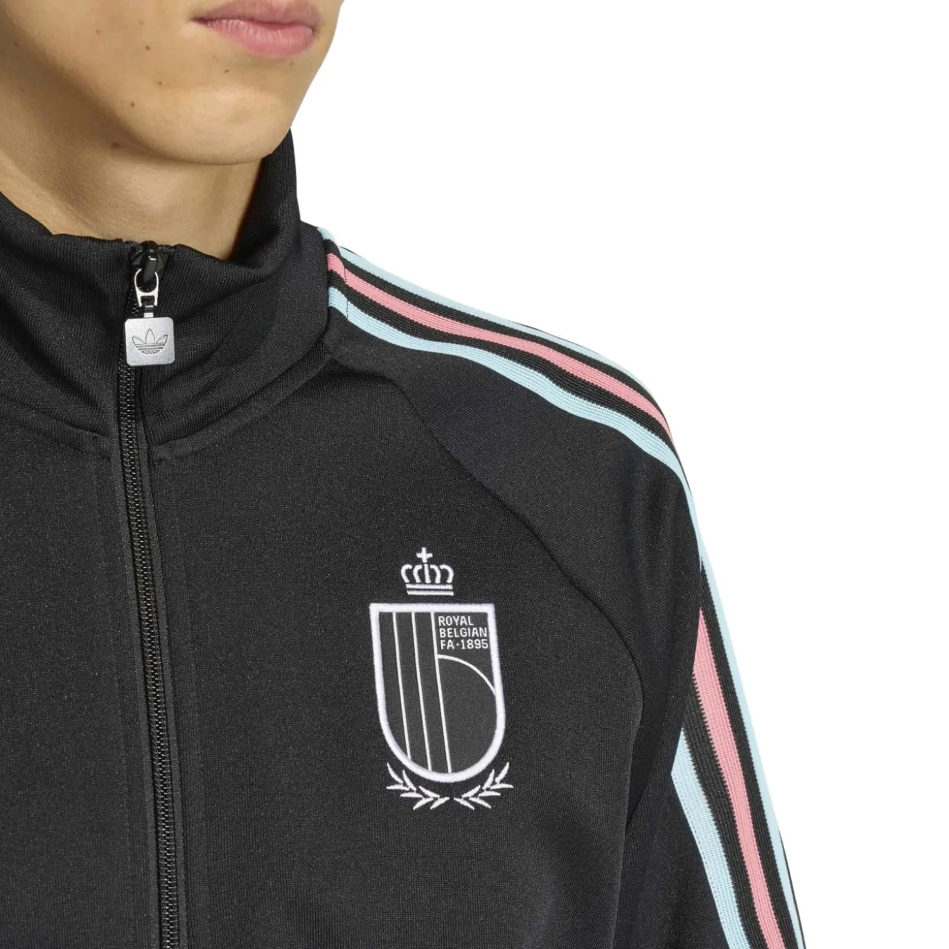 adidas België Originals Trainingsjack Zwart Lichtblauw Roze