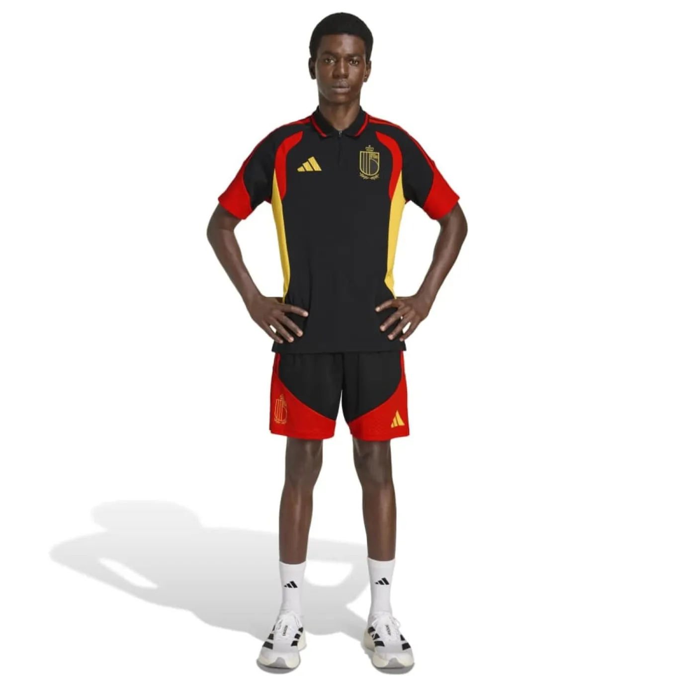 adidas België Polo Set 2026-2028 Zwart Geel Rood