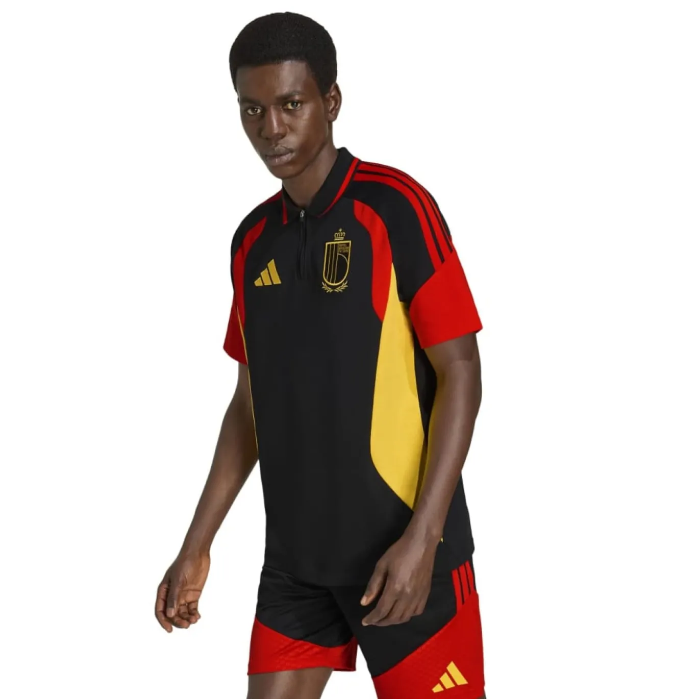 adidas België Polo Set 2026-2028 Zwart Geel Rood