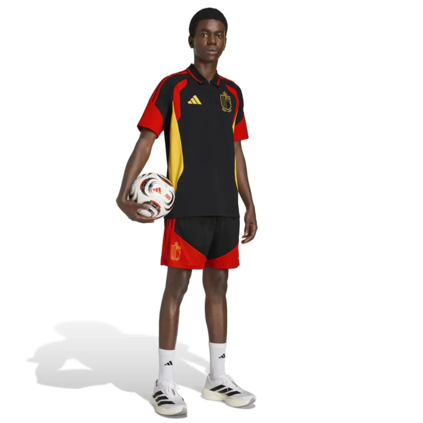 adidas België Polo Set 2026-2028 Zwart Geel Rood