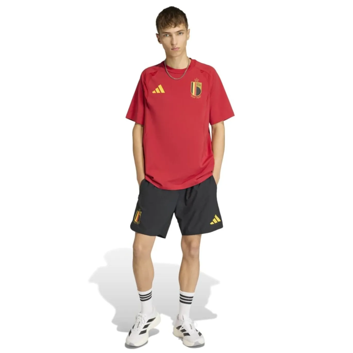 adidas België Tiro Travel T-Shirt 2026-2028 Rood Geel