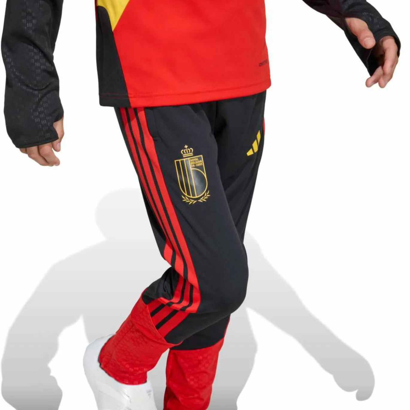 adidas België Trainingsbroek 2026-2028 Kids Zwart Geel Rood