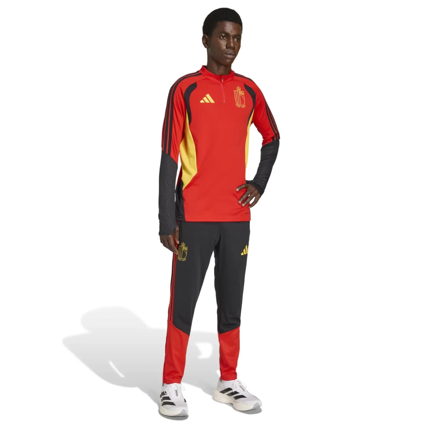 adidas België Trainingspak 1/4-Zip 2026-2028 Rood Zwart Geel