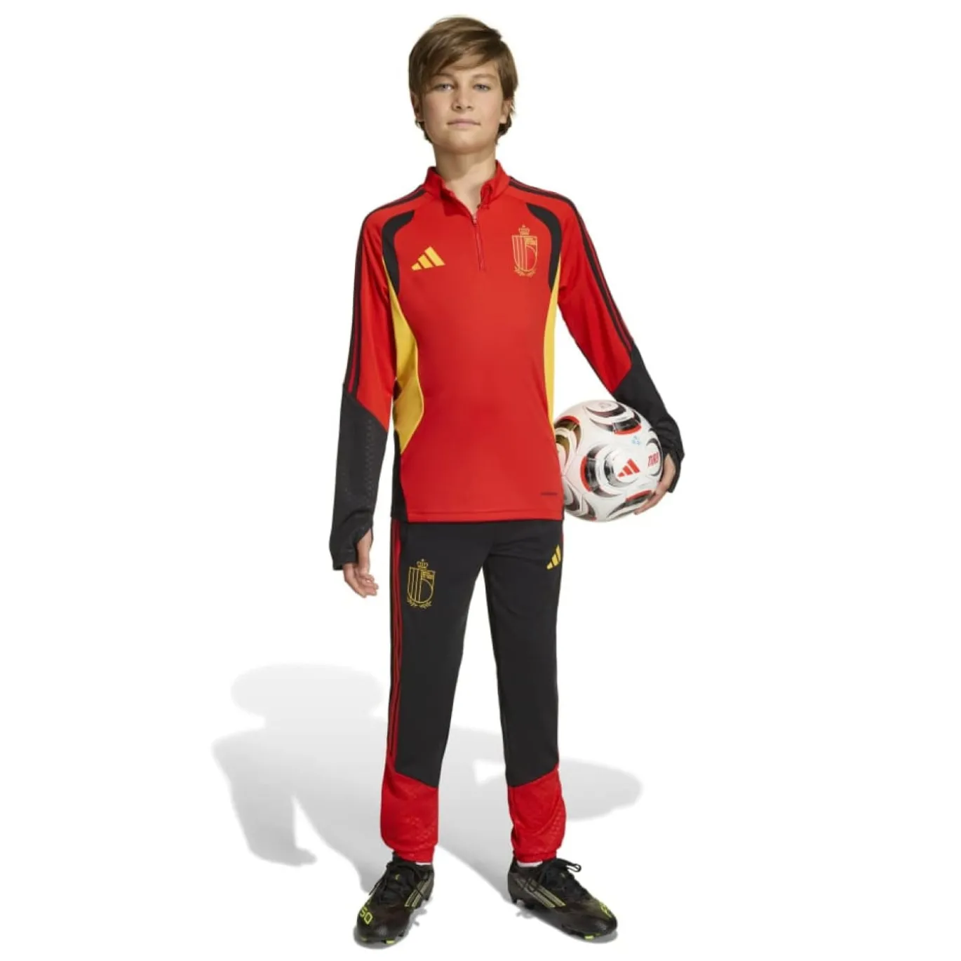 adidas België Trainingstrui 1/4-Zip 2026-2028 Kids Rood Geel Zwart