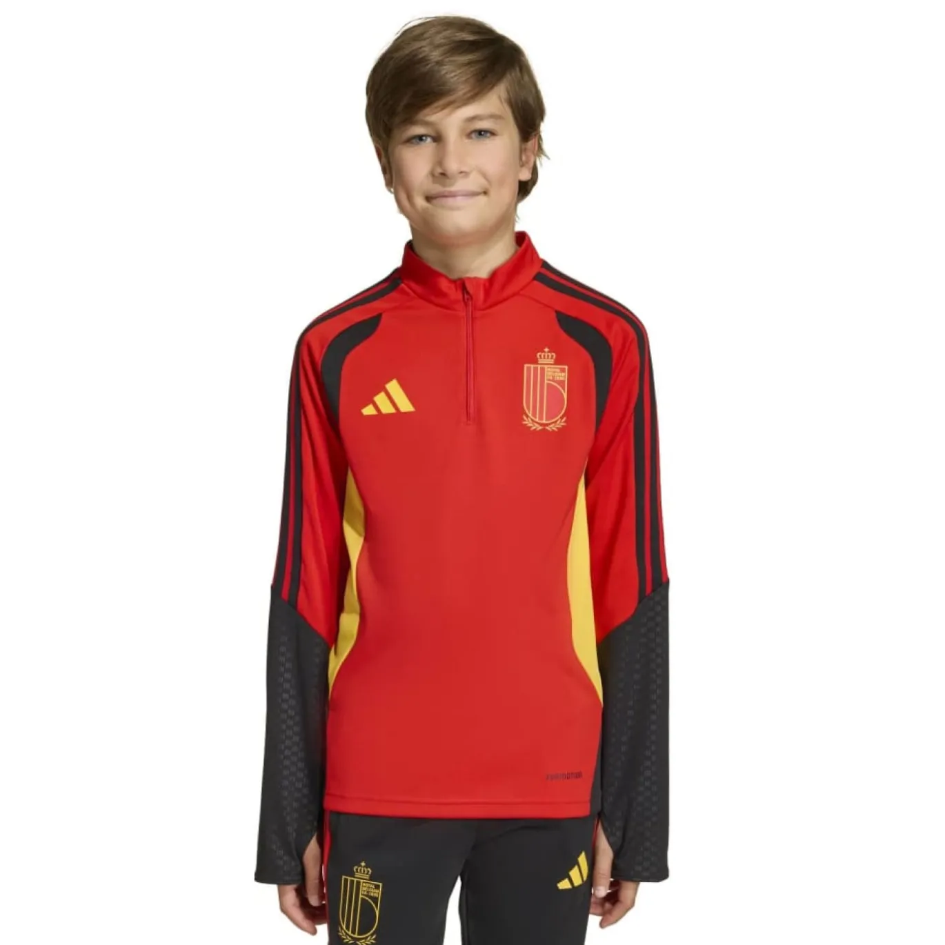 adidas België Trainingstrui 1/4-Zip 2026-2028 Kids Rood Geel Zwart
