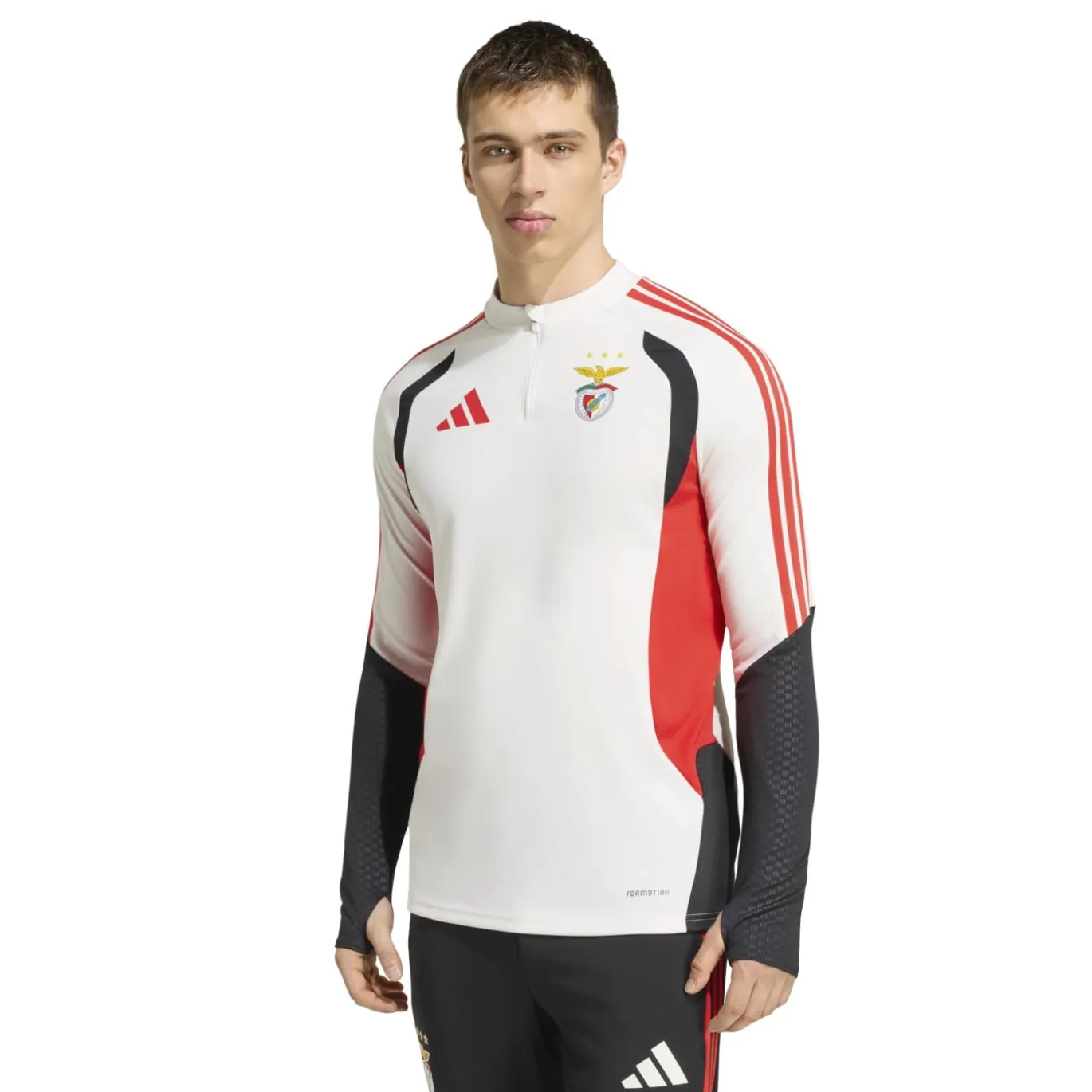 adidas Benfica Trainingstrui 1/4-Zip 2026-2027 Wit Zwart Rood