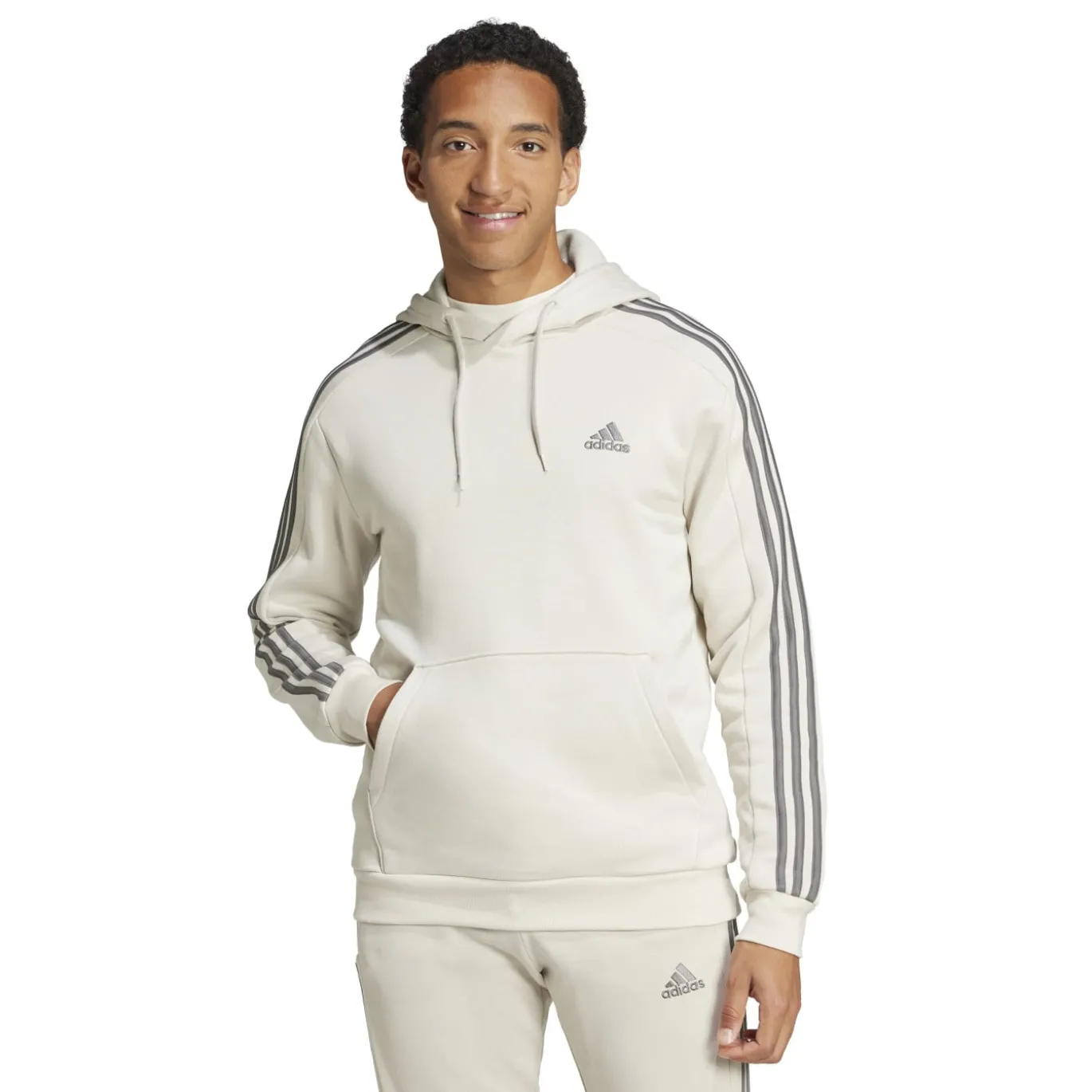 adidas City Escape Fleece Hoodie Beige Donkergrijs