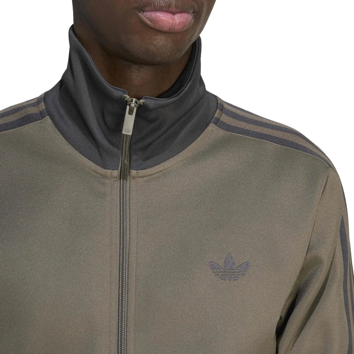 adidas Classic Trainingsjack Donkerbruin Donkergrijs