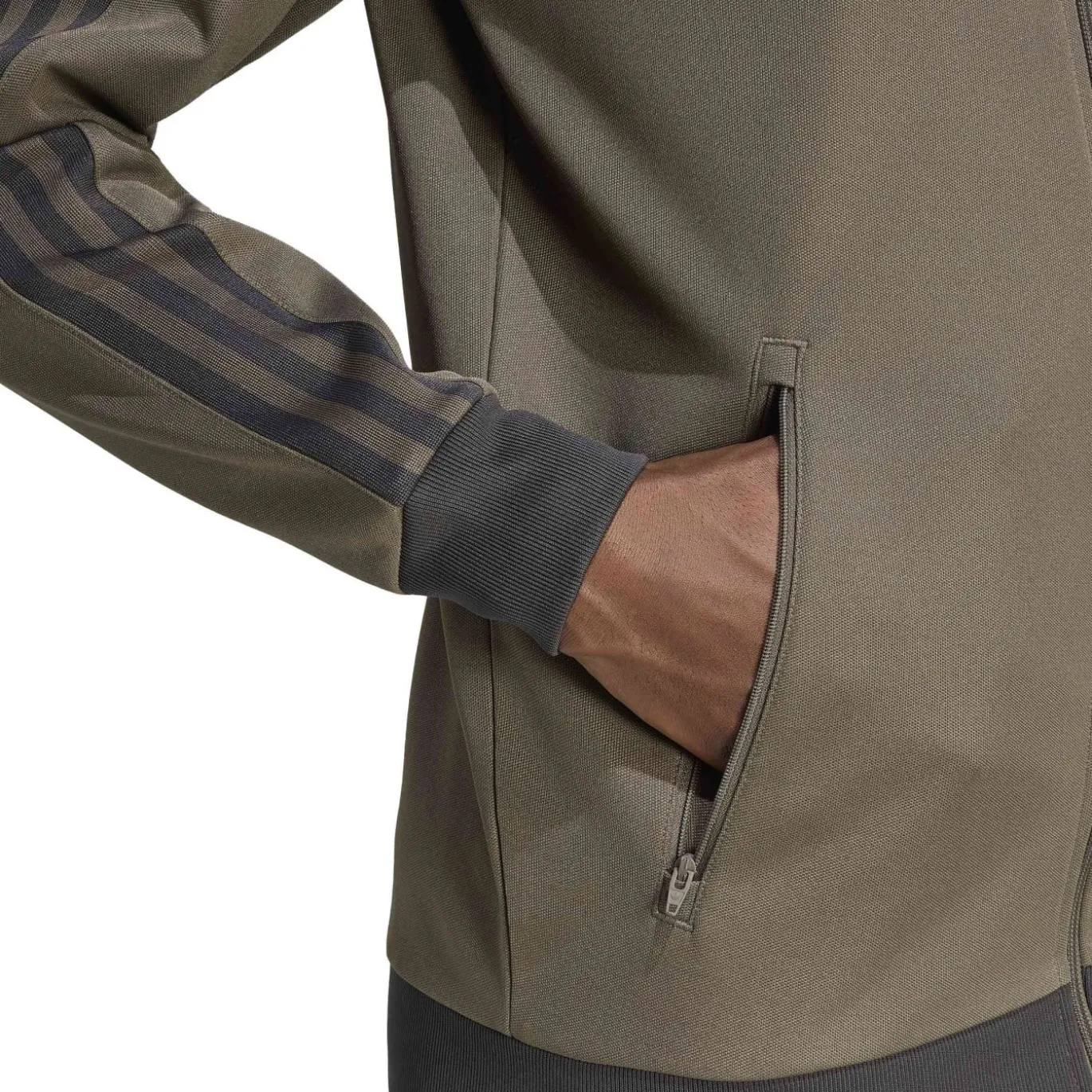 adidas Classic Trainingsjack Donkerbruin Donkergrijs