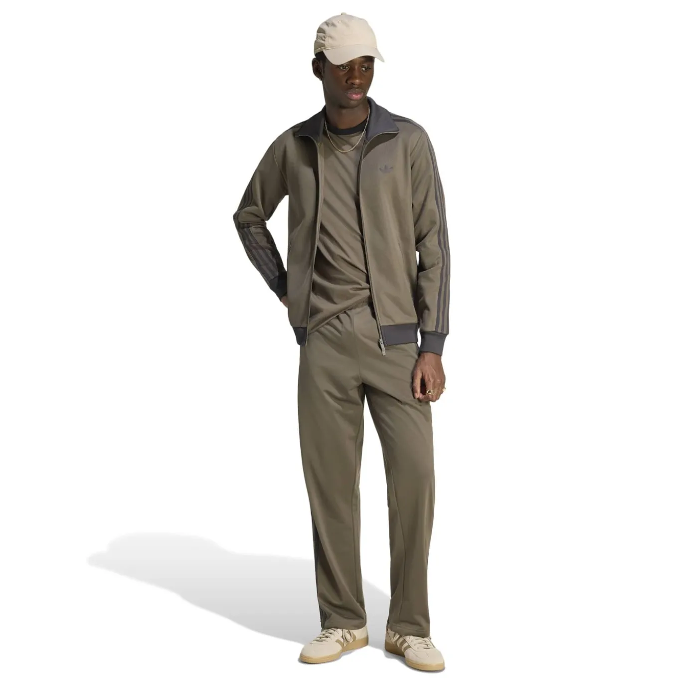 adidas Classic Trainingsjack Donkerbruin Donkergrijs
