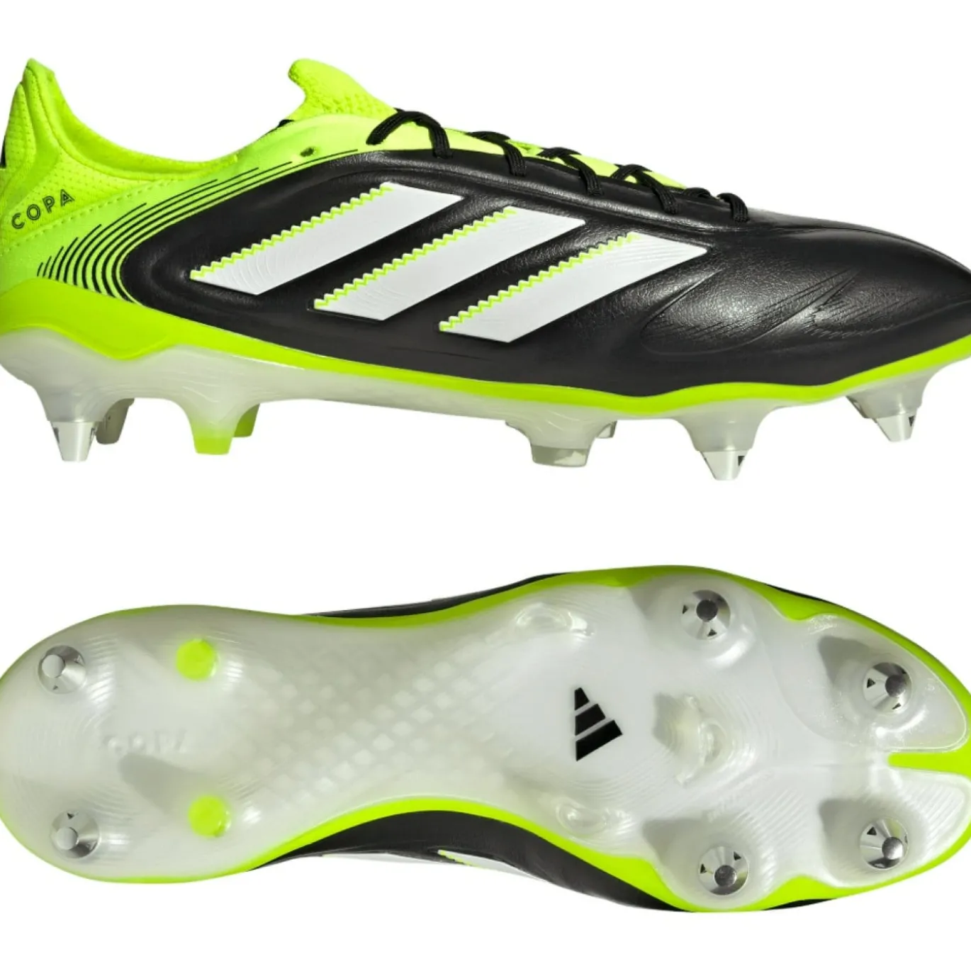 adidas Copa Pure III Elite IJzeren-Nop Voetbalschoenen (SG) Zwart Wit Neongeel