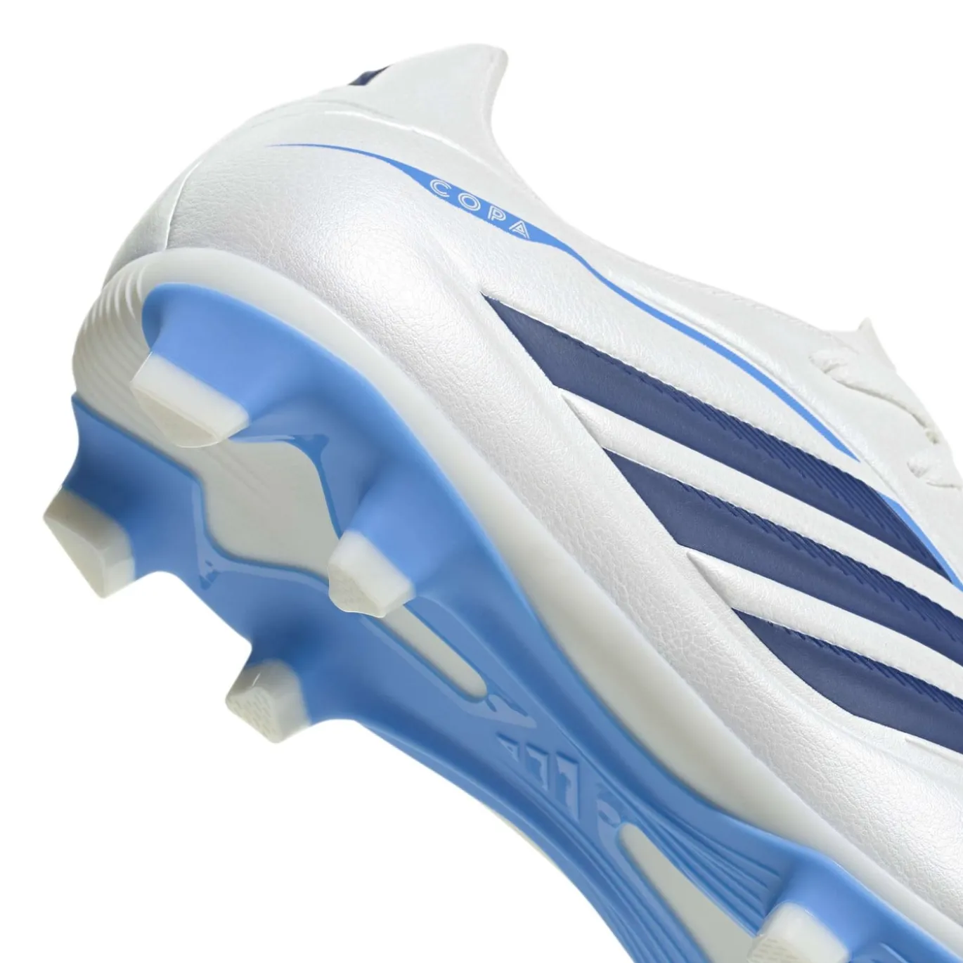 adidas Copa Pure IV Club Gras / Kunstgras Voetbalschoenen (MG) Kids Wit Blauw Donkerblauw