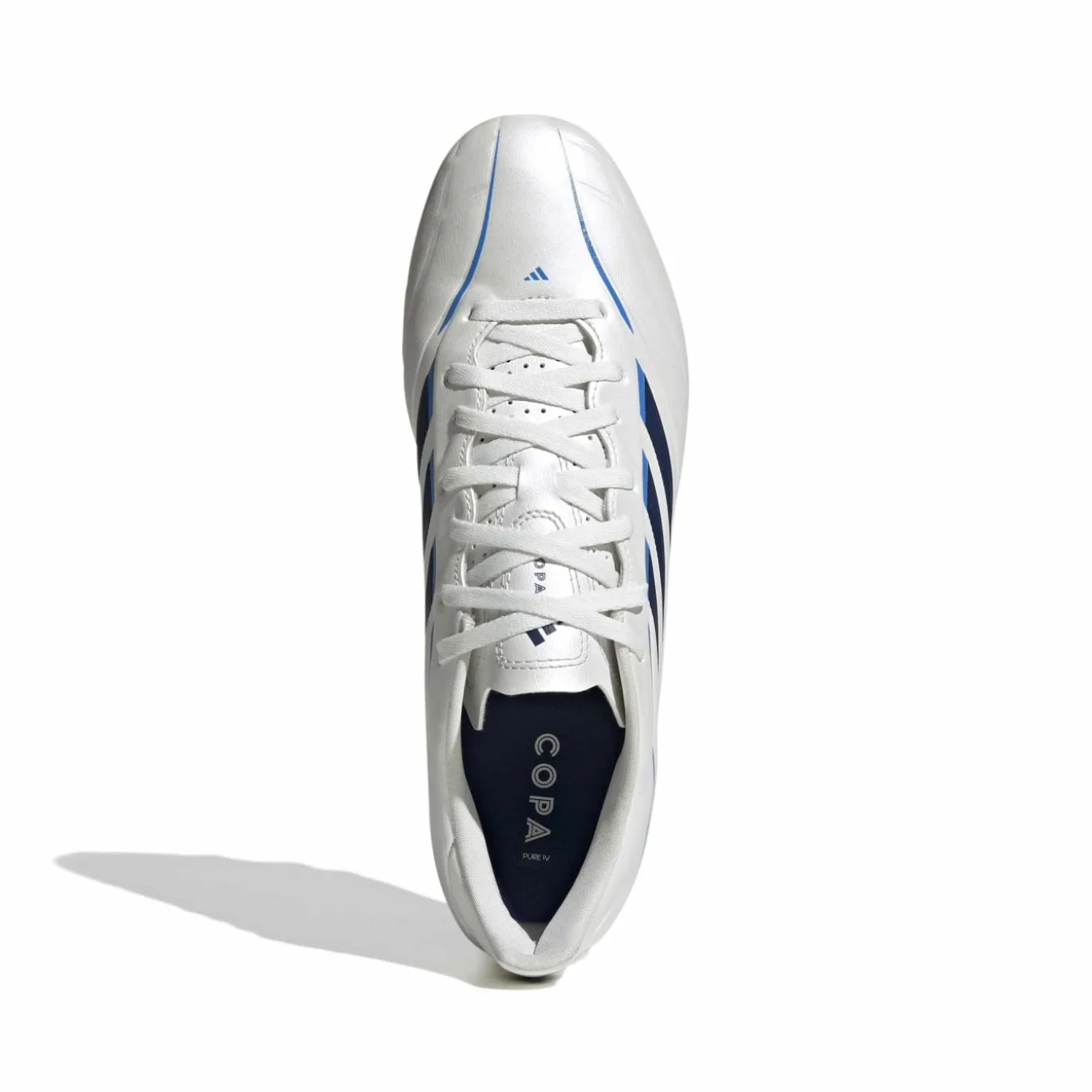adidas Copa Pure IV Club Gras / Kunstgras Voetbalschoenen (MG) Wit Blauw Donkerblauw