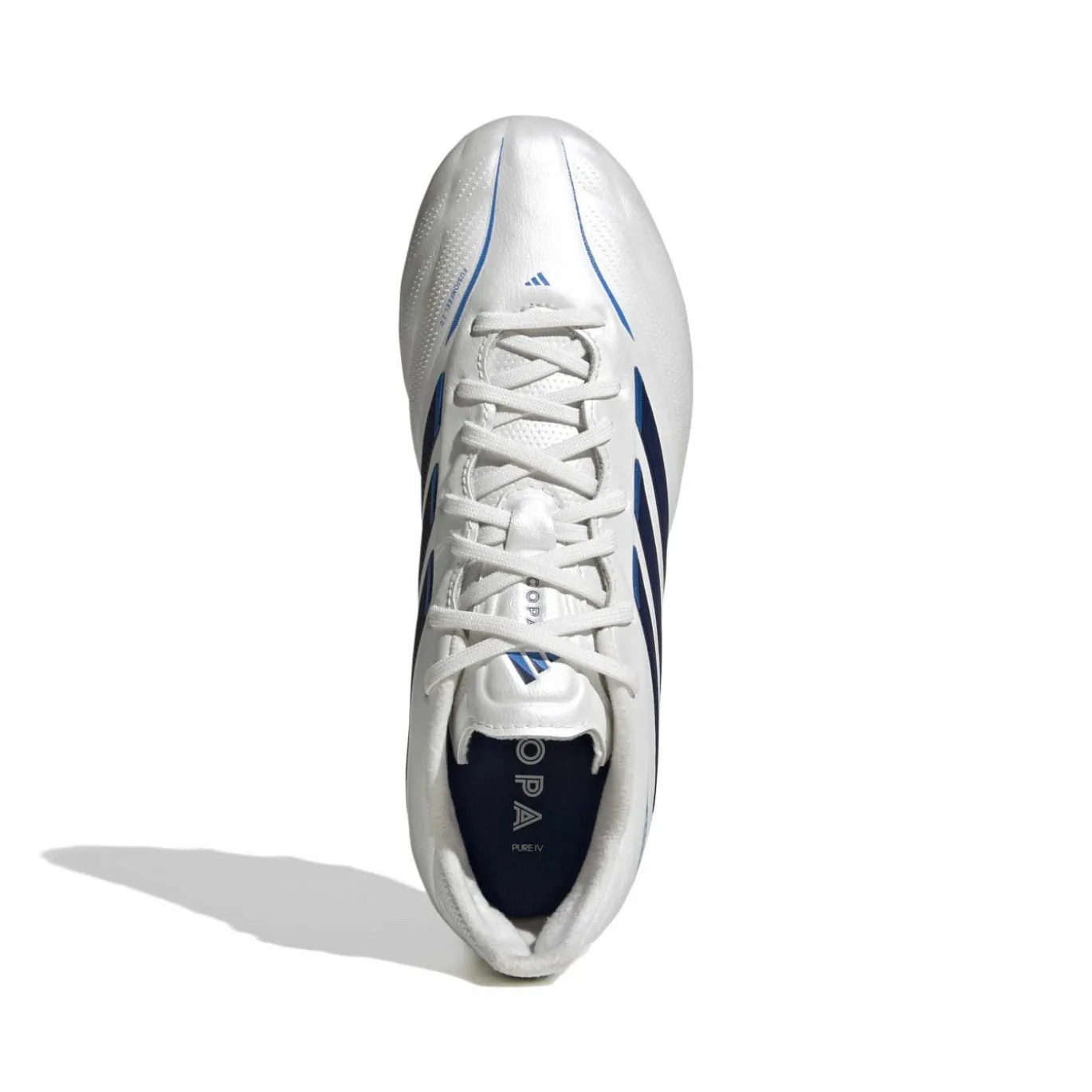 adidas Copa Pure IV Elite Gras Voetbalschoenen (FG) Kids Wit Blauw Donkerblauw