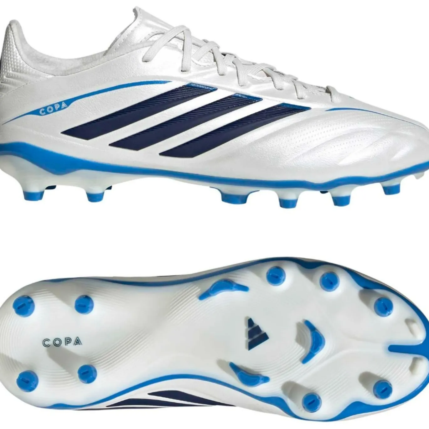 adidas Copa Pure IV Elite Gras Voetbalschoenen (FG) Kids Wit Blauw Donkerblauw