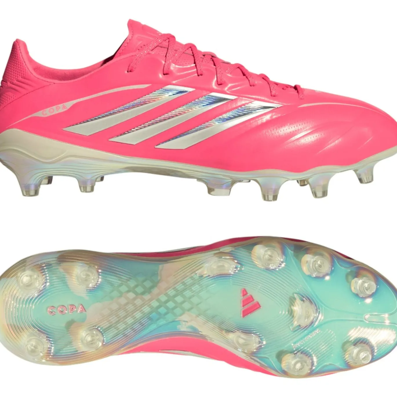 adidas Copa Pure IV Elite Gras Voetbalschoenen (FG) Felroze Zilver Wit