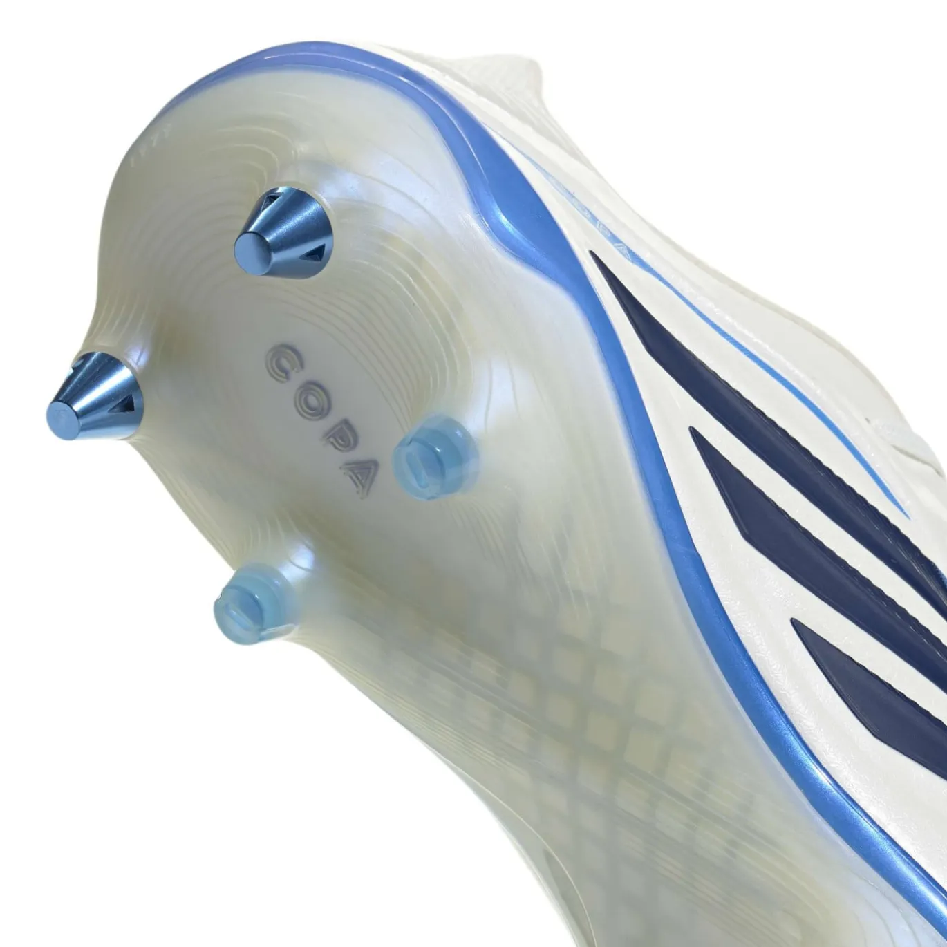 adidas Copa Pure IV Elite IJzeren-Nop Voetbalschoenen (SG) Wit Blauw Donkerblauw