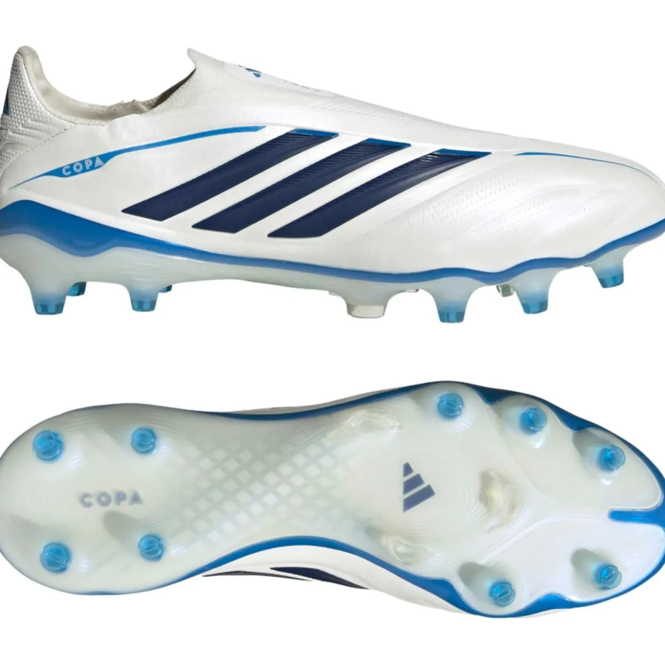adidas Copa Pure IV Elite Veterloze Gras Voetbalschoenen (FG) Wit Blauw Donkerblauw