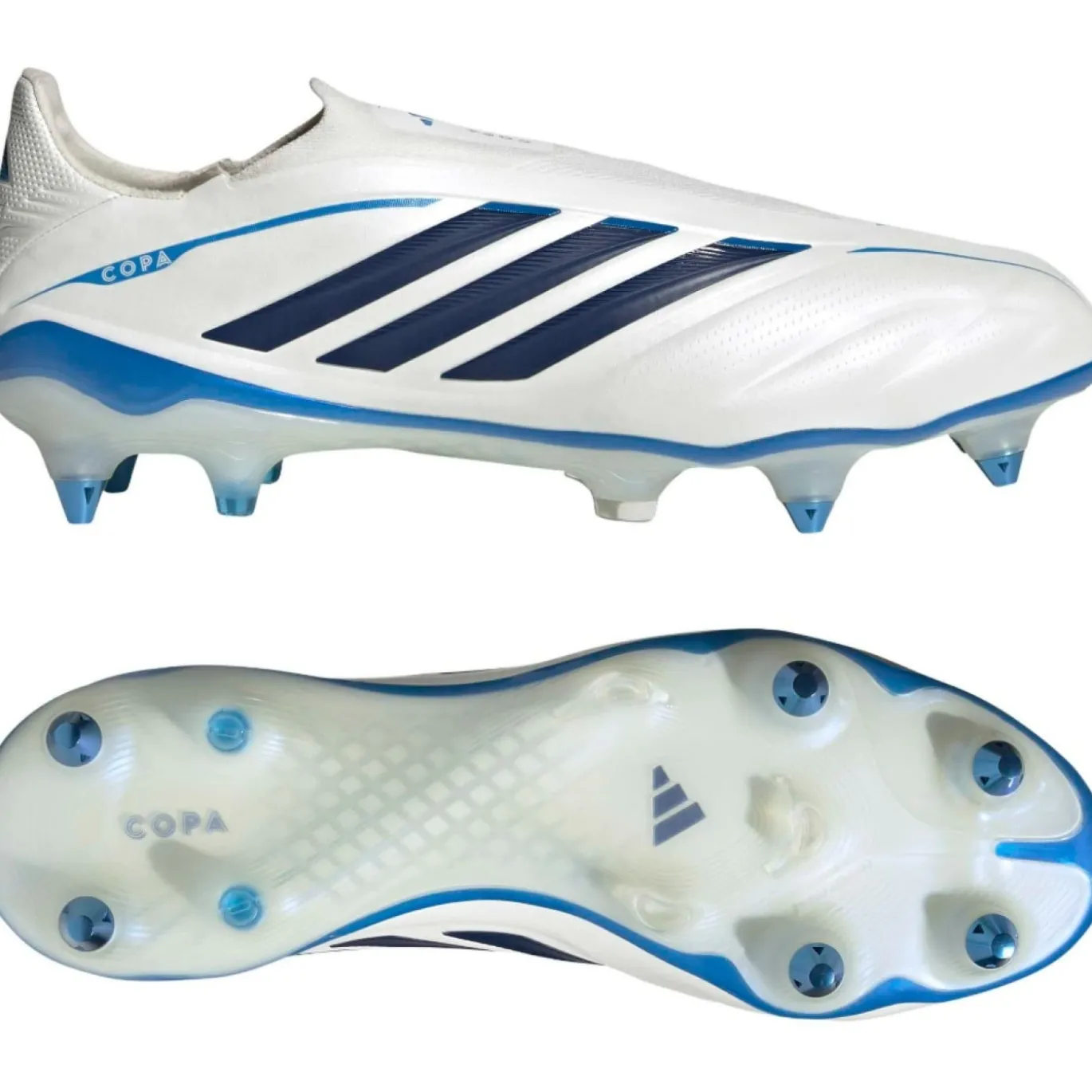 adidas Copa Pure IV Elite Veterloze IJzeren-Nop Voetbalschoenen (SG) Wit Blauw Donkerblauw