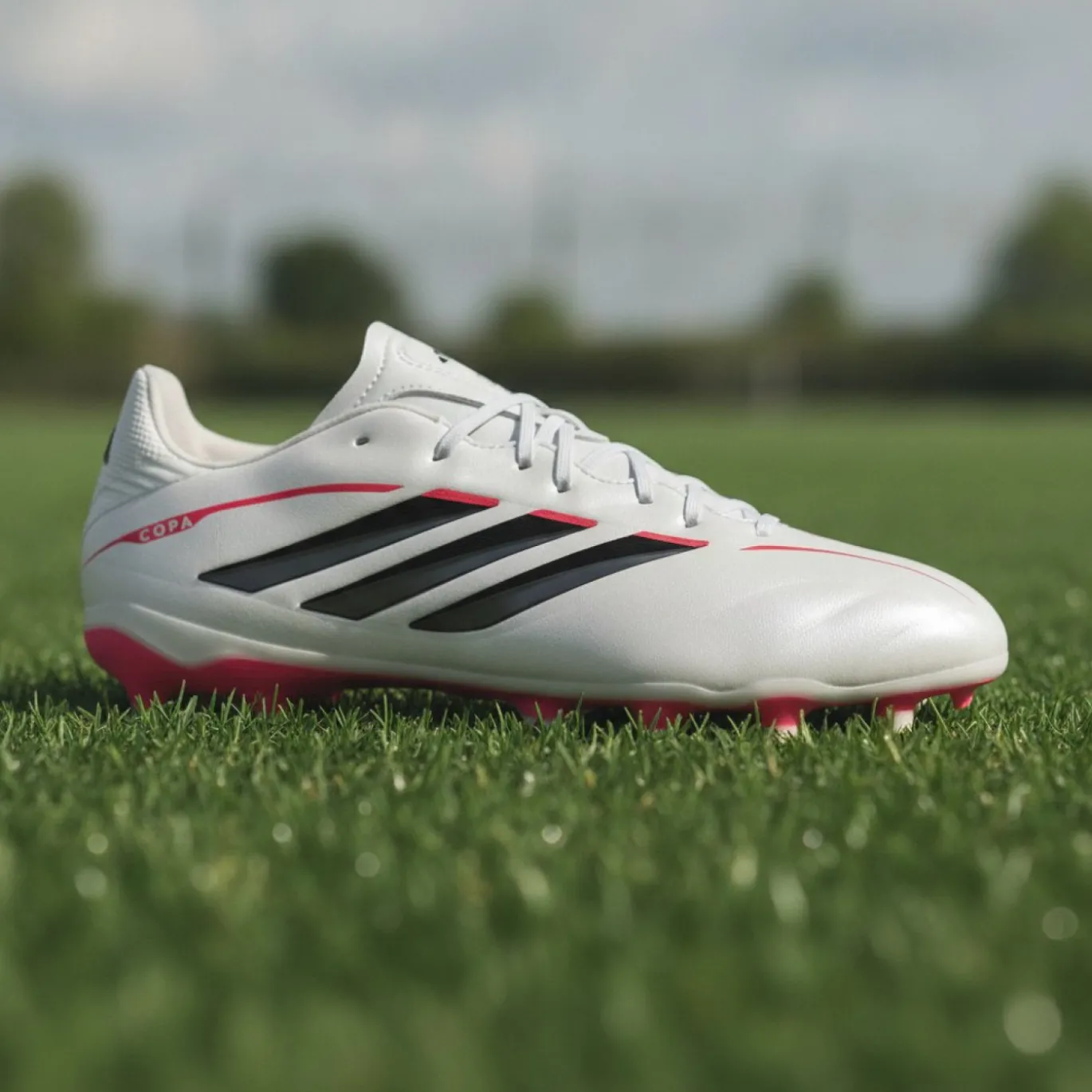 adidas Copa Pure IV League Gras Voetbalschoenen (FG) Kids Wit Zwart Rood