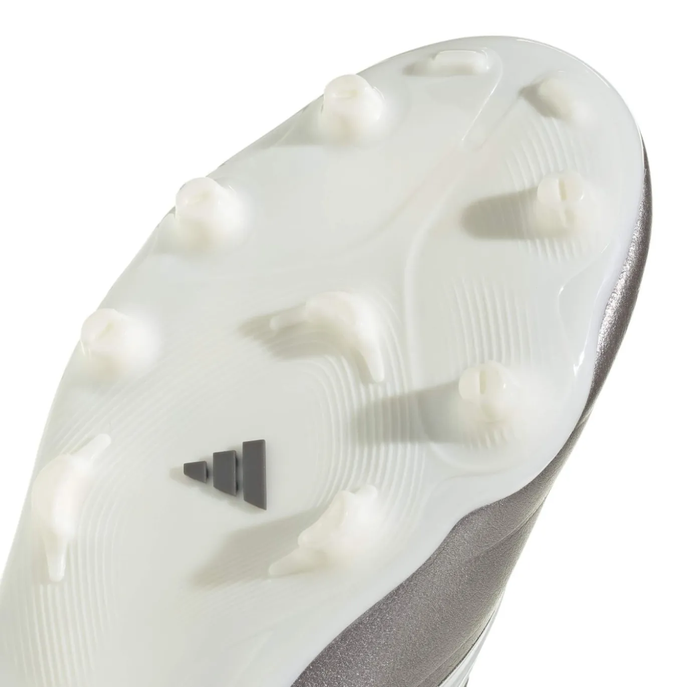 adidas Copa Pure IV League Gras Voetbalschoenen (FG) Kids Zilver Wit Donkergrijs