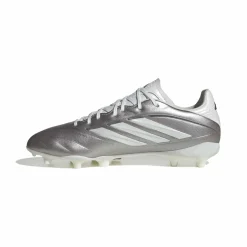 adidas Copa Pure IV League Gras Voetbalschoenen (FG) Kids Zilver Wit Donkergrijs