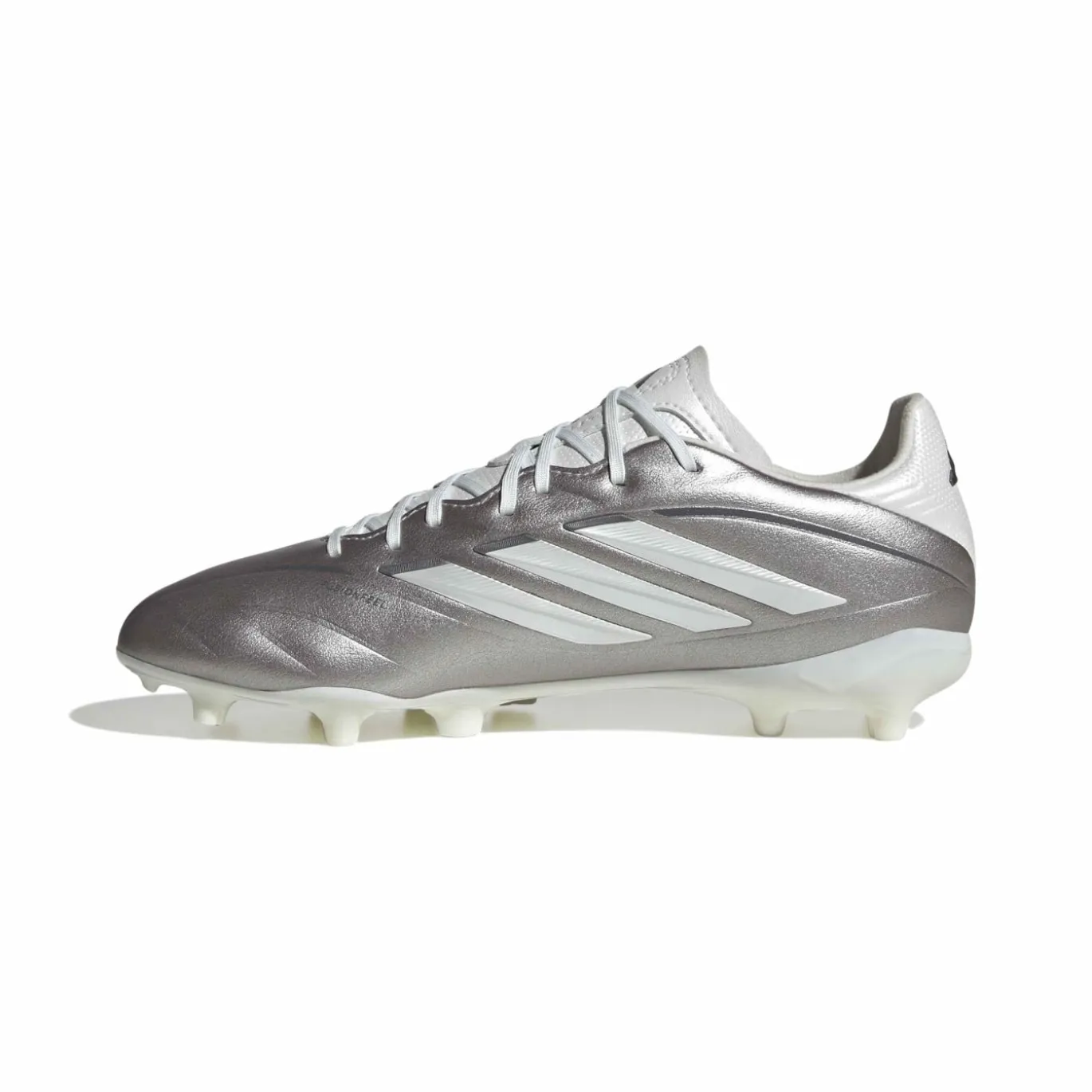 adidas Copa Pure IV League Gras Voetbalschoenen (FG) Kids Zilver Wit Donkergrijs