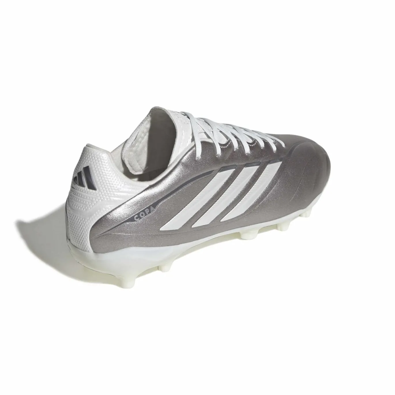 adidas Copa Pure IV League Gras Voetbalschoenen (FG) Kids Zilver Wit Donkergrijs