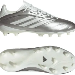 adidas Copa Pure IV League Gras Voetbalschoenen (FG) Kids Zilver Wit Donkergrijs