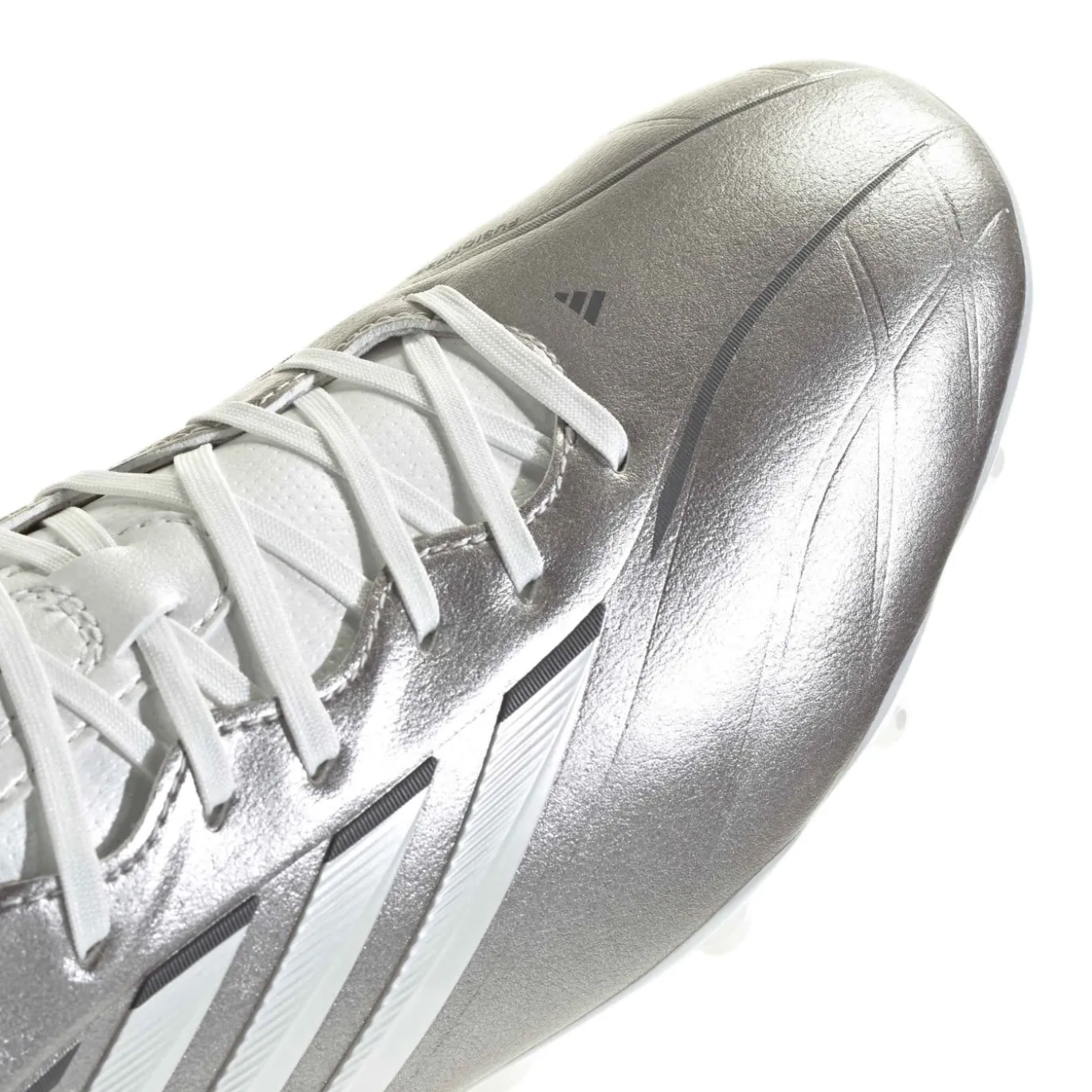 adidas Copa Pure IV League Gras Voetbalschoenen (FG) Zilver Wit Donkergrijs