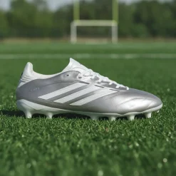 adidas Copa Pure IV League Gras Voetbalschoenen (FG) Zilver Wit Donkergrijs