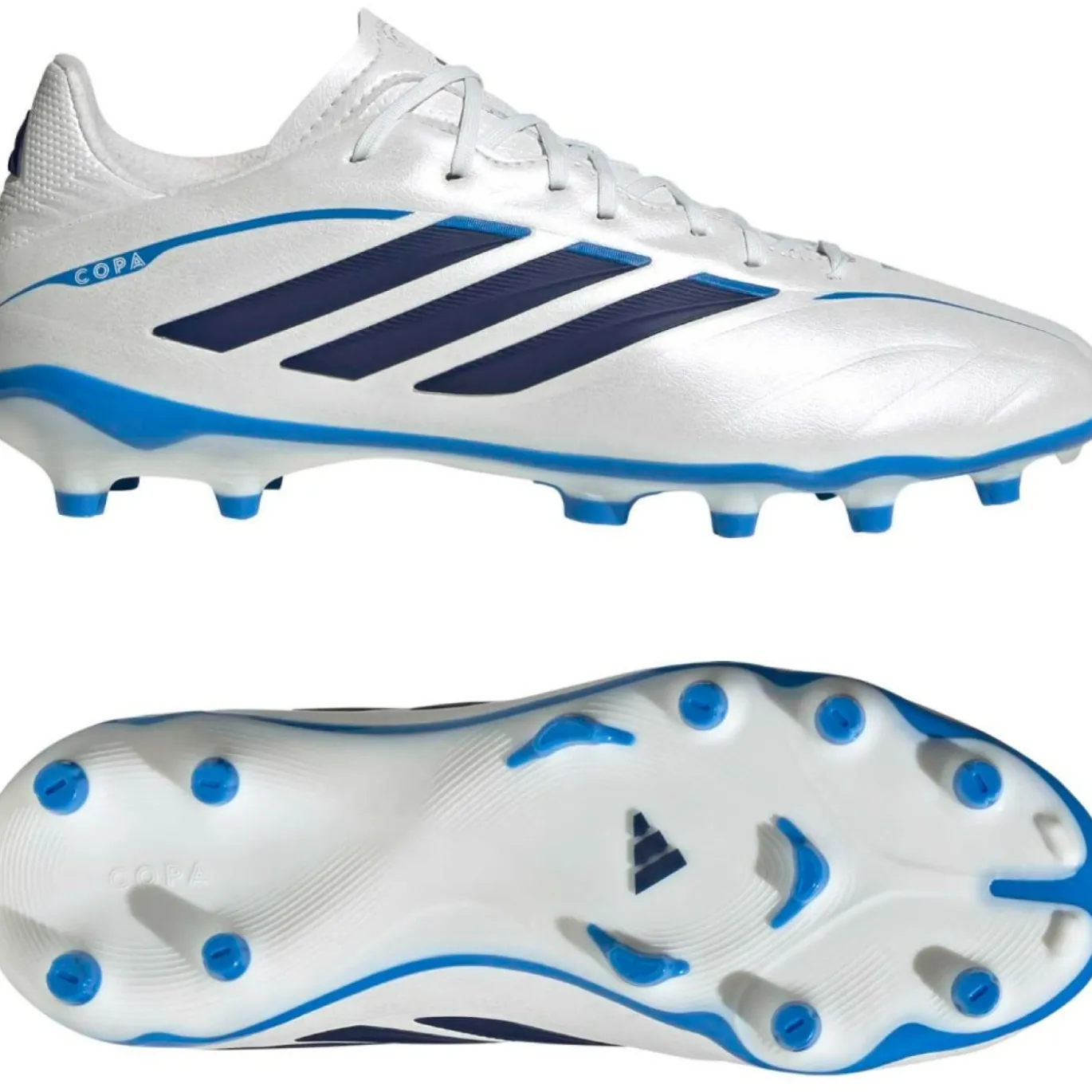 adidas Copa Pure IV League Gras Voetbalschoenen (FG) Kids Wit Blauw Donkerblauw