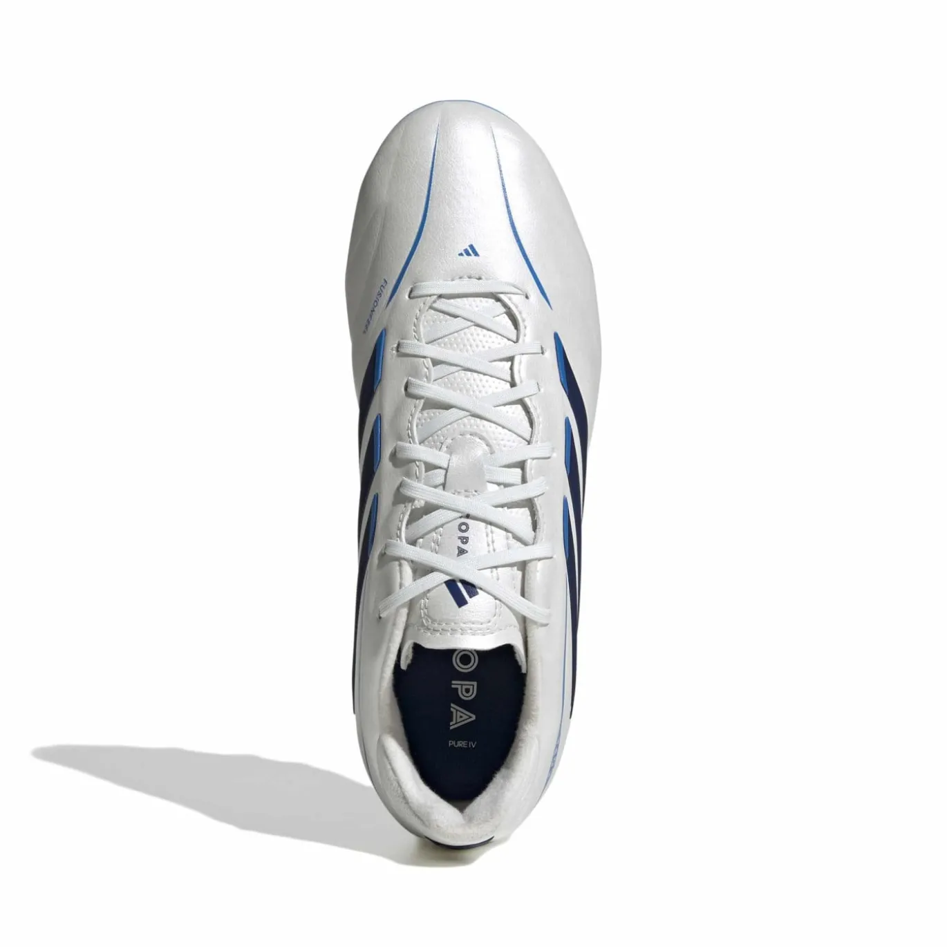 adidas Copa Pure IV League Gras Voetbalschoenen (FG) Kids Wit Blauw Donkerblauw