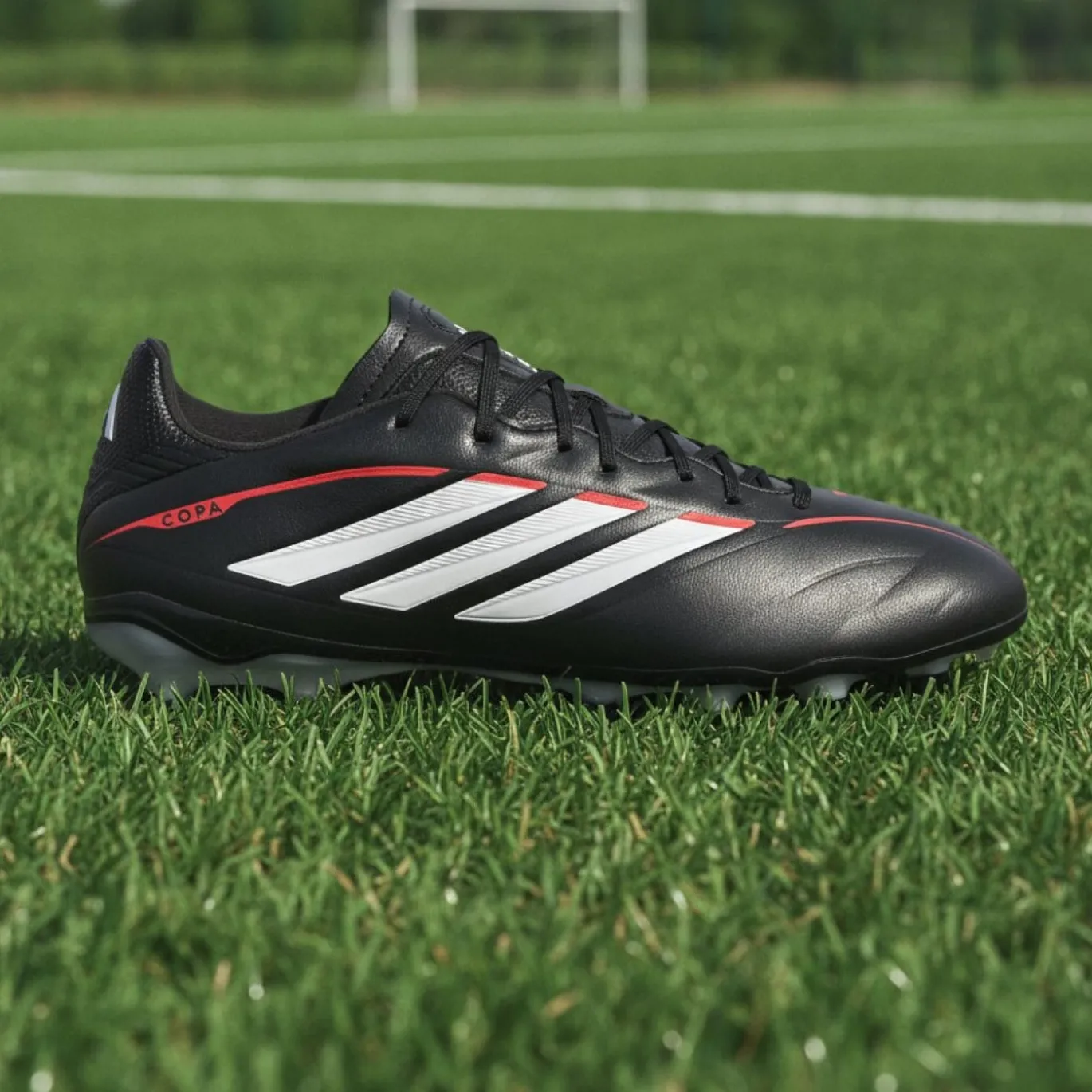 adidas Copa Pure IV League Gras Voetbalschoenen (FG) Kids Zwart Wit Rood