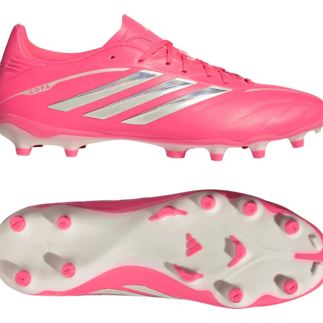 adidas Copa Pure IV League Gras Voetbalschoenen (FG) Felroze Zilver Wit