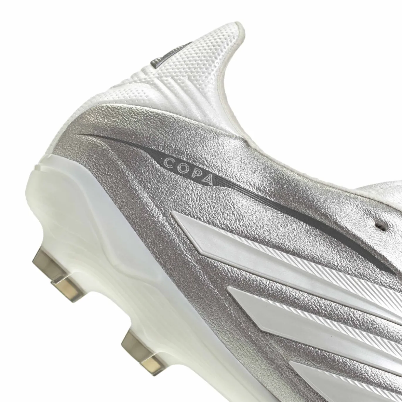 adidas Copa Pure IV Pro Gras Voetbalschoenen (FG) Zilver Wit Donkergrijs