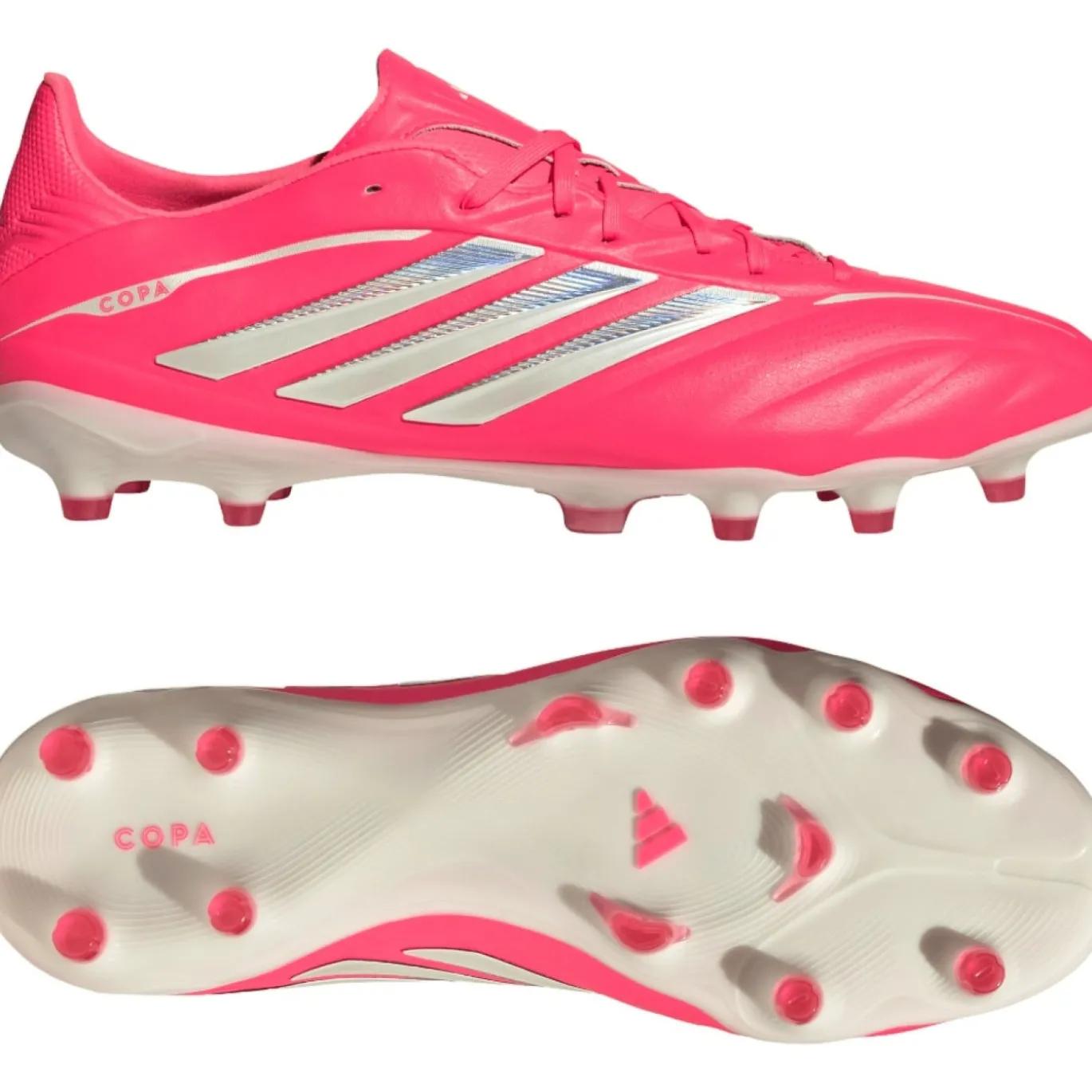 adidas Copa Pure IV Pro Gras Voetbalschoenen (FG) Felroze Zilver Wit