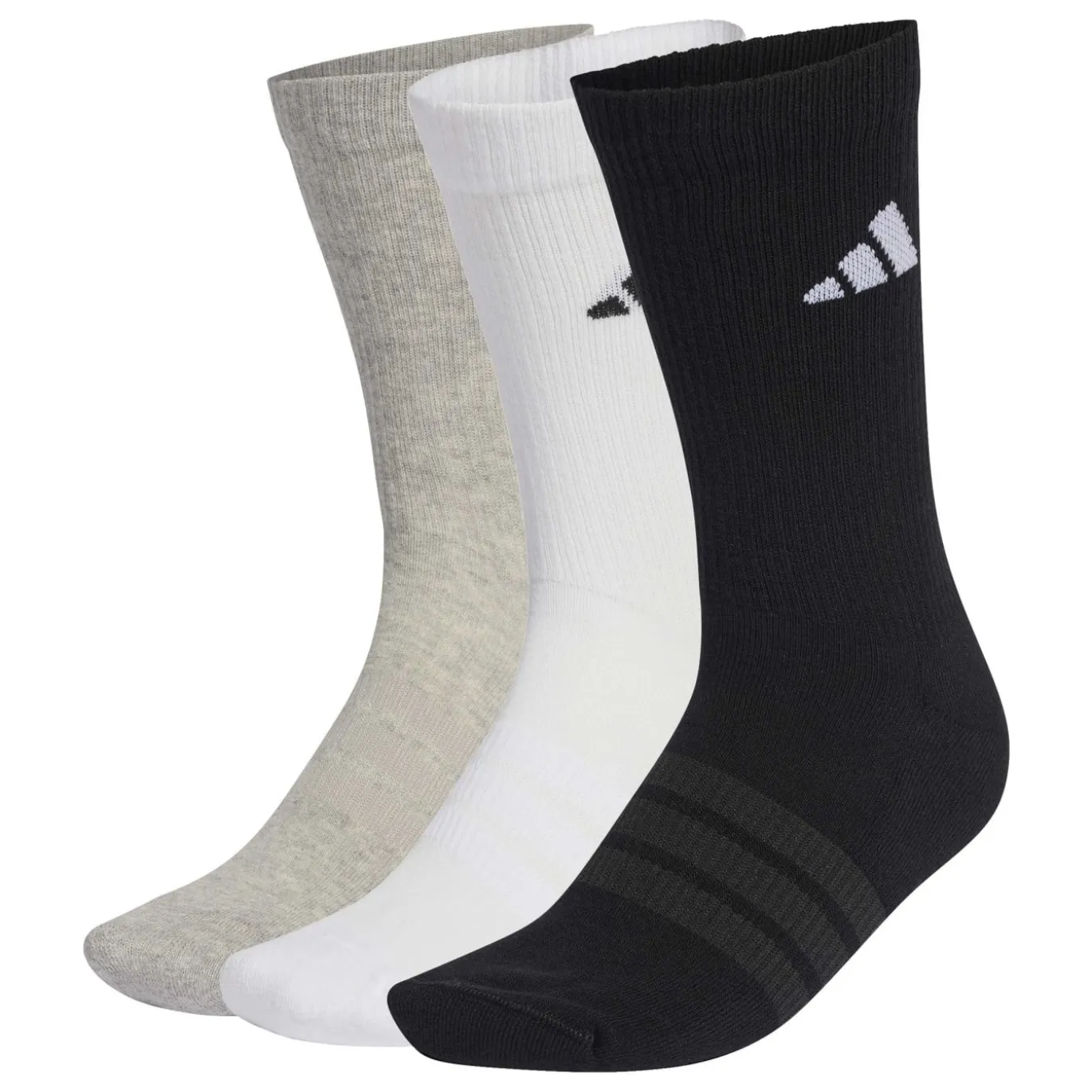 adidas Cushioned Sportswear Crew Sokken 3-Pack Grijs Wit Zwart