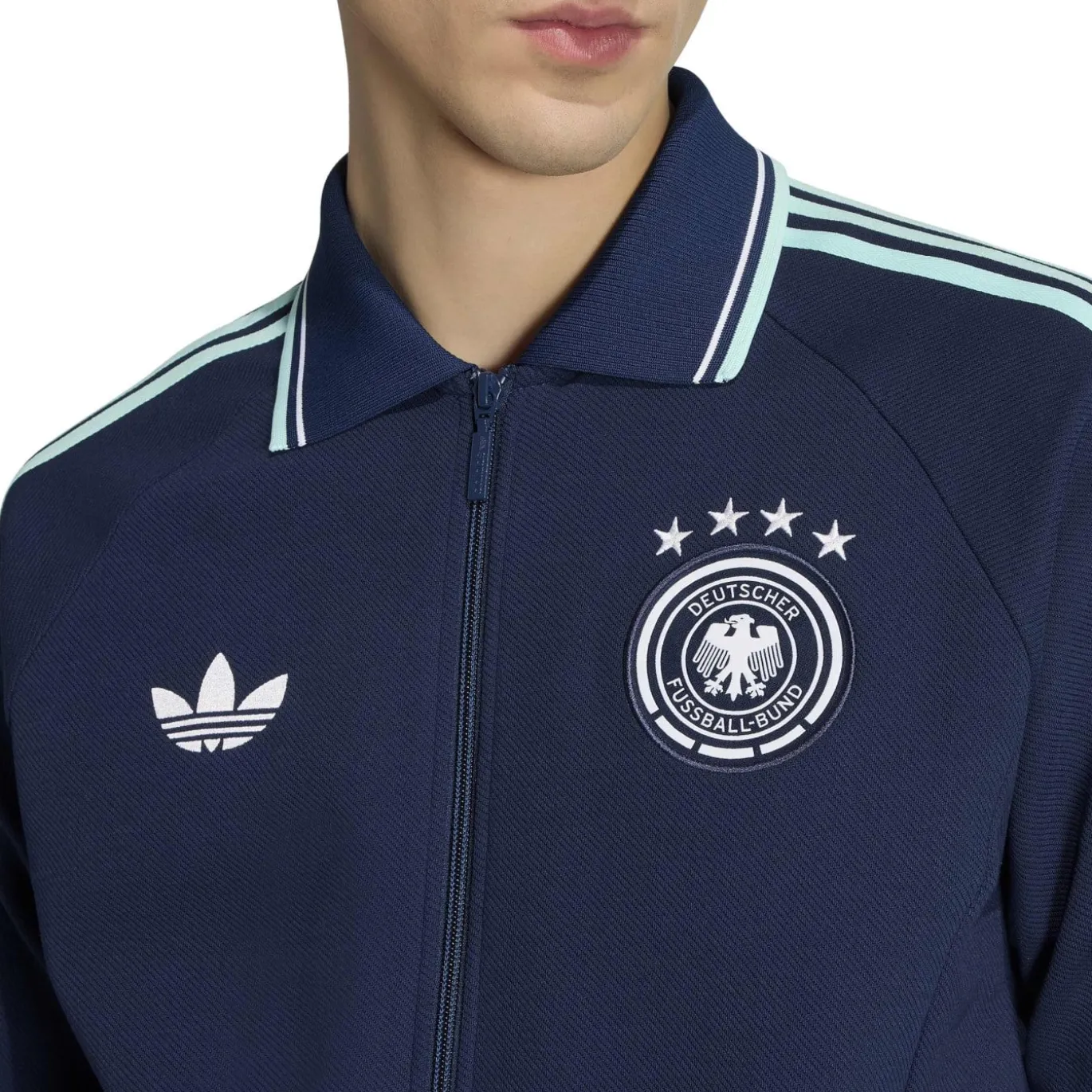 adidas Duitsland Originals Anthem Trainingsjack Donkerblauw Lichtblauw Wit