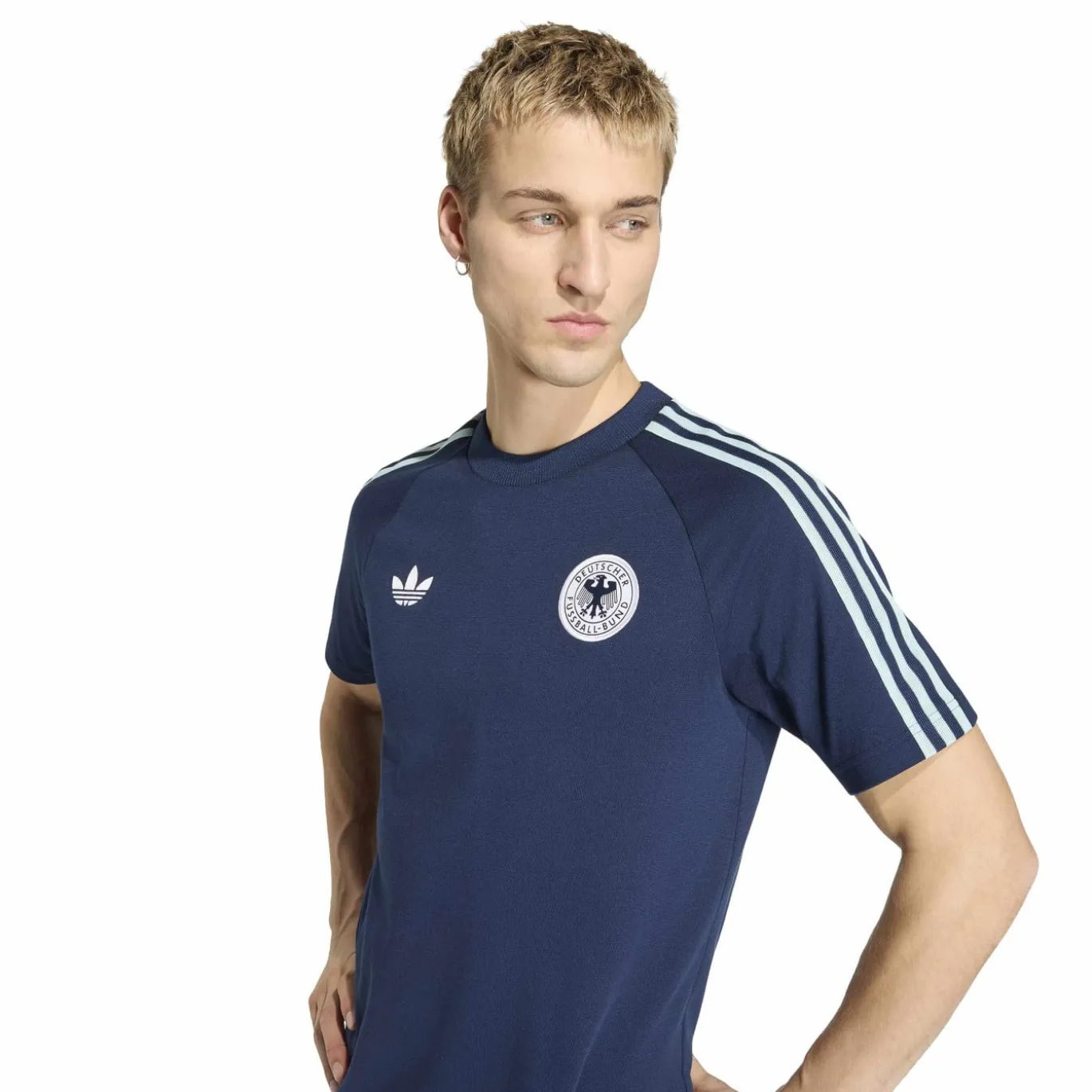adidas Duitsland Originals T-Shirt Donkerblauw Lichtblauw Wit