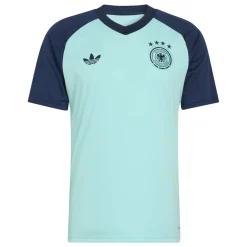 adidas Duitsland Pre-Match Trainingsshirt 2026-2028 Turquoise Donkerblauw