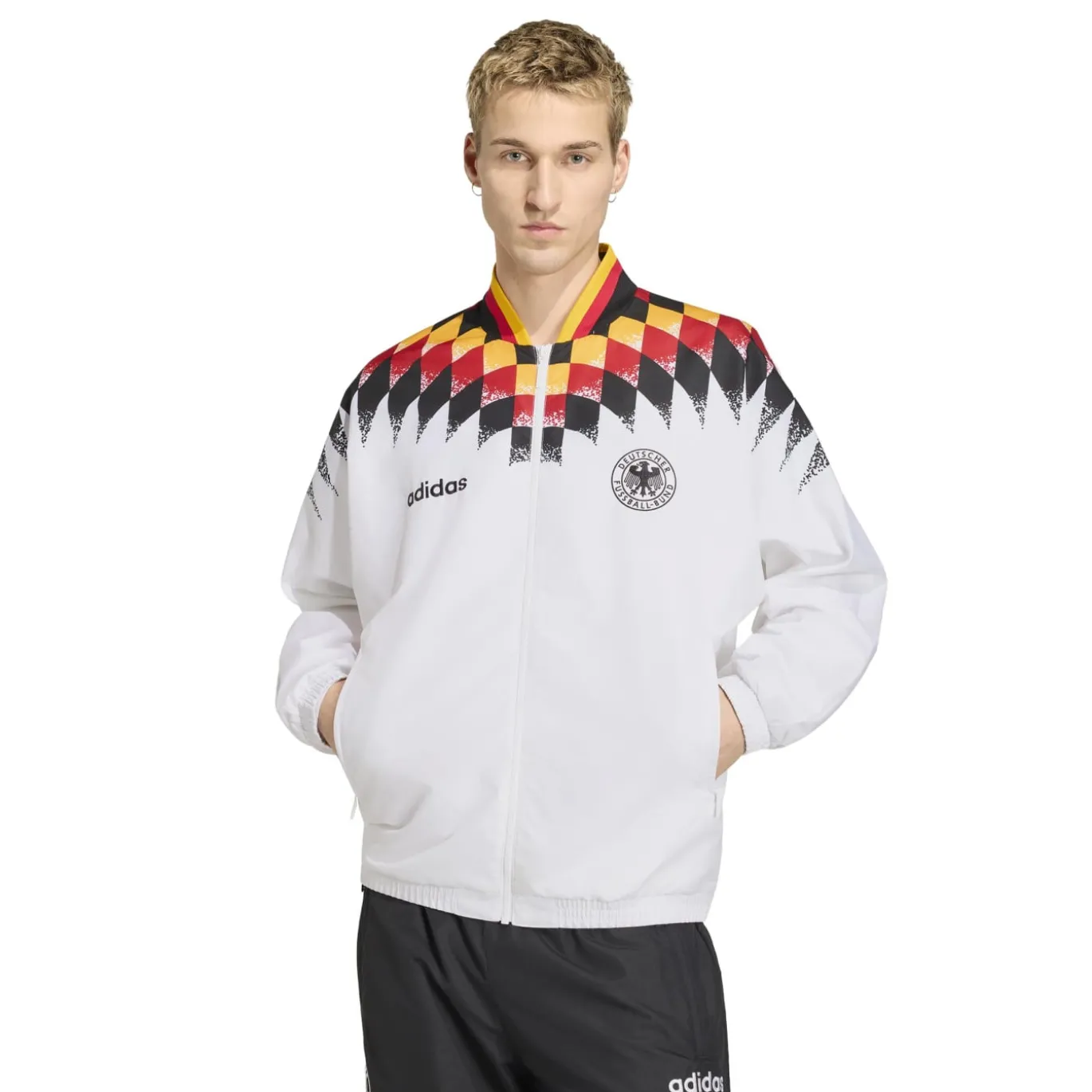 adidas Duitsland Trainingsjack 1994 Wit Zwart Rood Geel