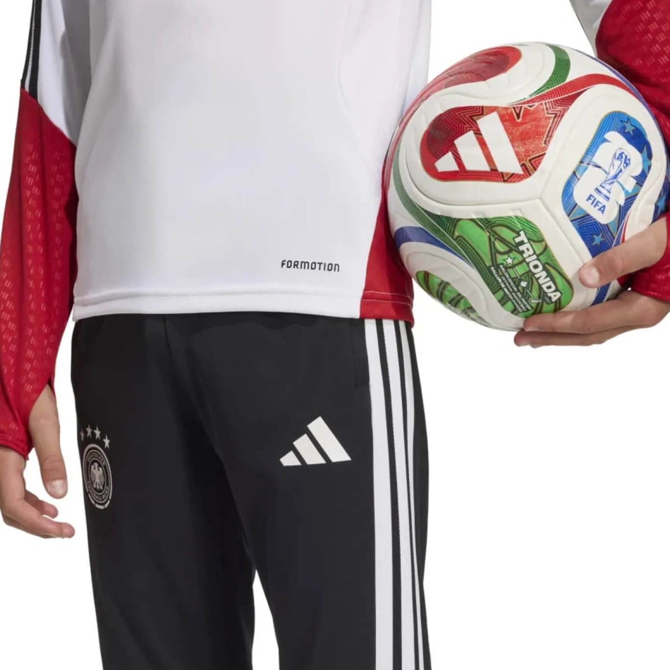 adidas Duitsland Trainingstrui 1/4-Zip 2026-2028 Kids Wit Zwart